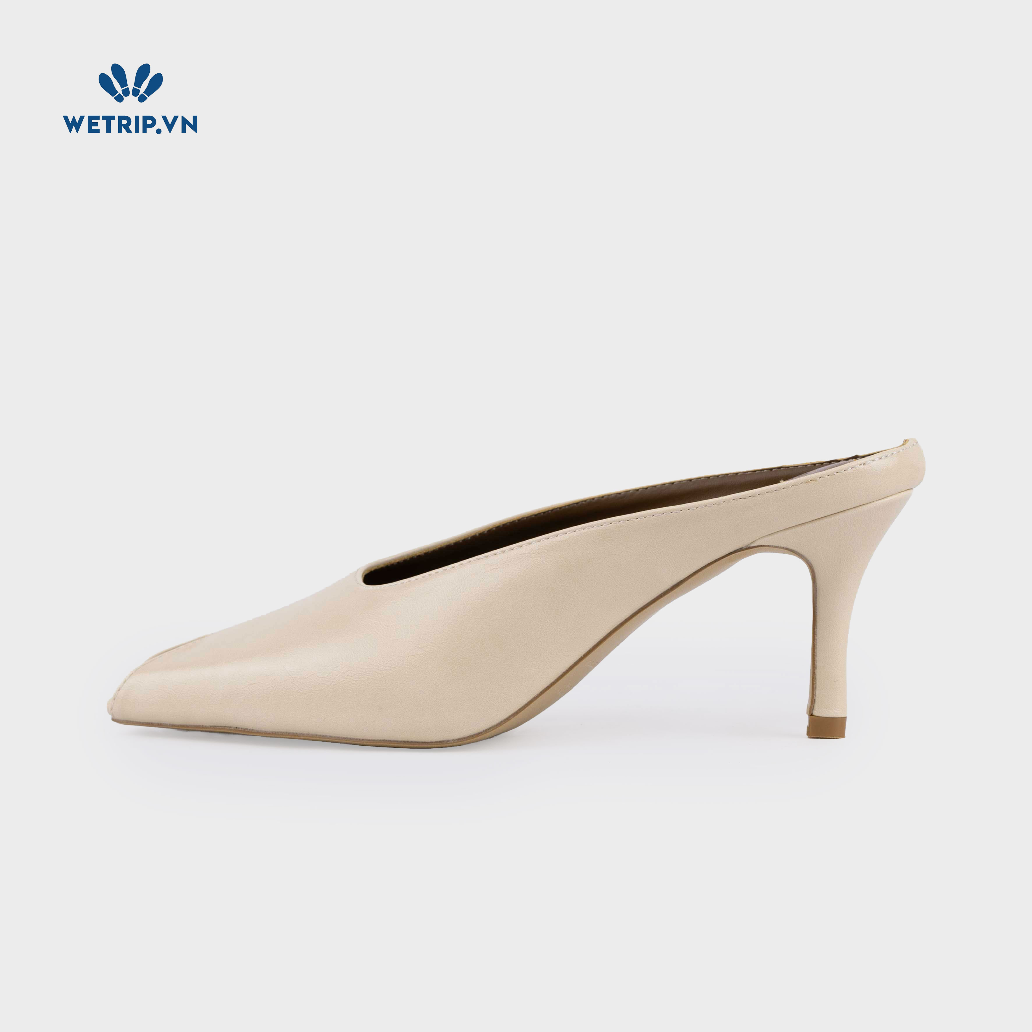 Espresso Shoeszy -Sục cao gót (7cm) màu kem