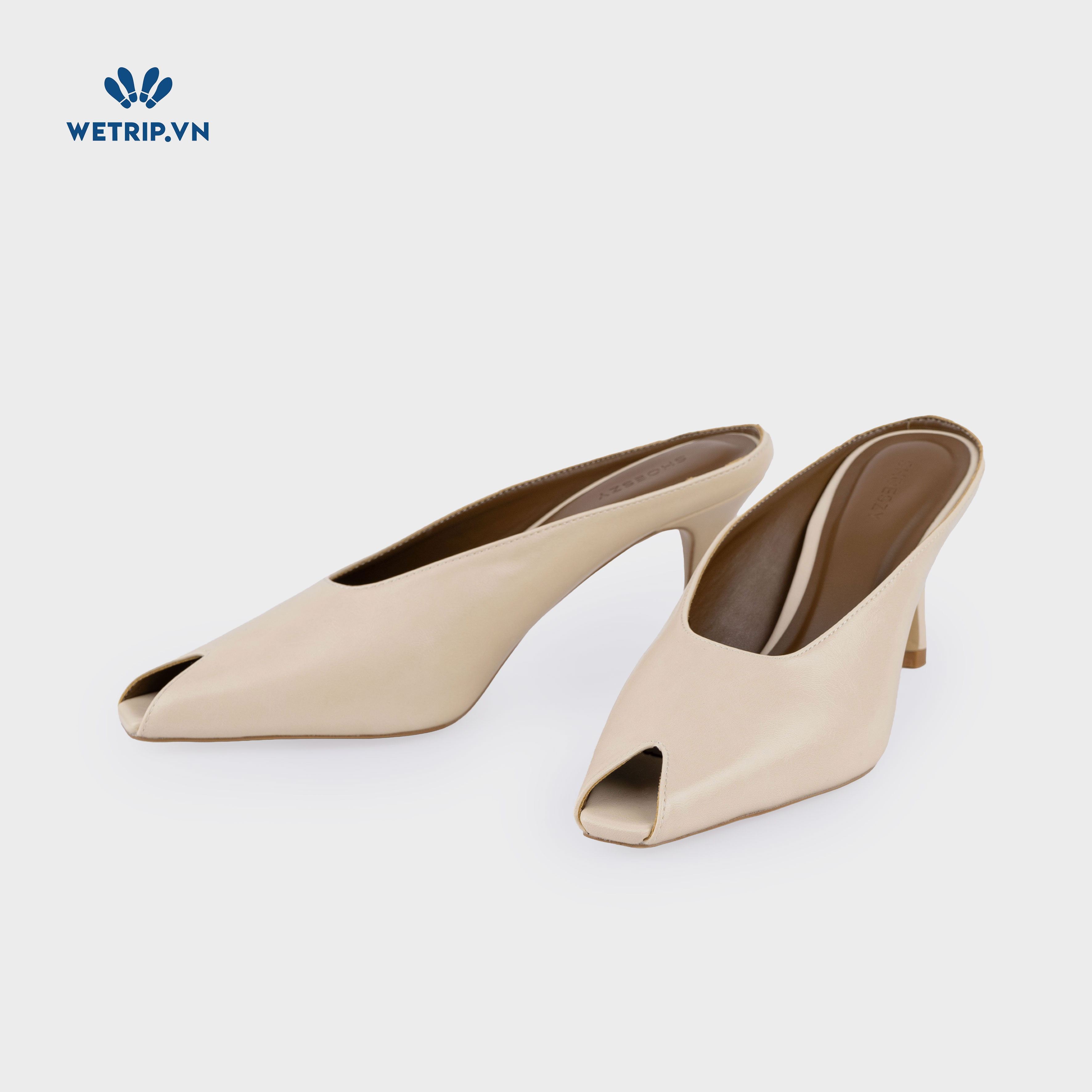 Espresso Shoeszy -Sục cao gót (7cm) màu kem