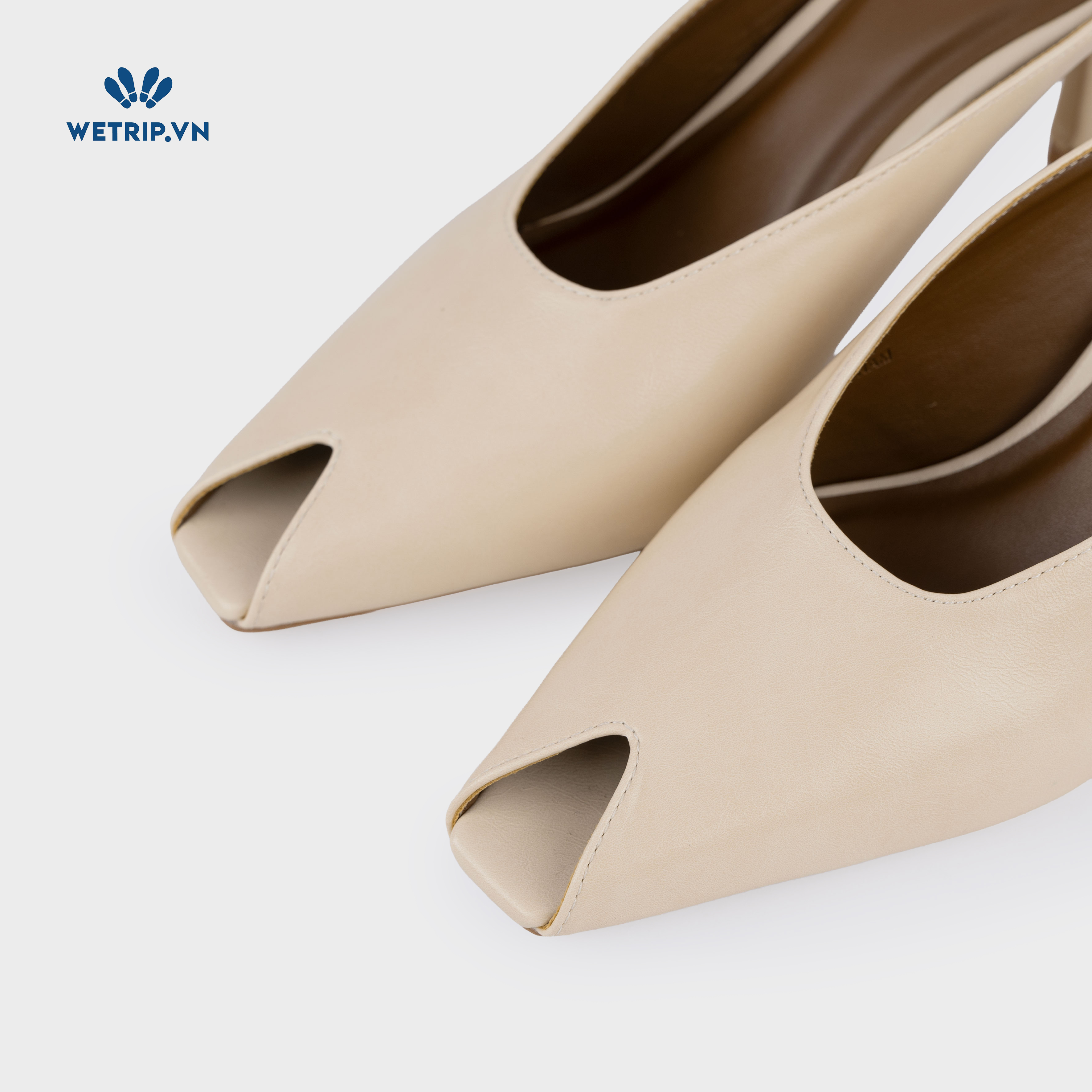 Espresso Shoeszy -Sục cao gót (7cm) màu kem