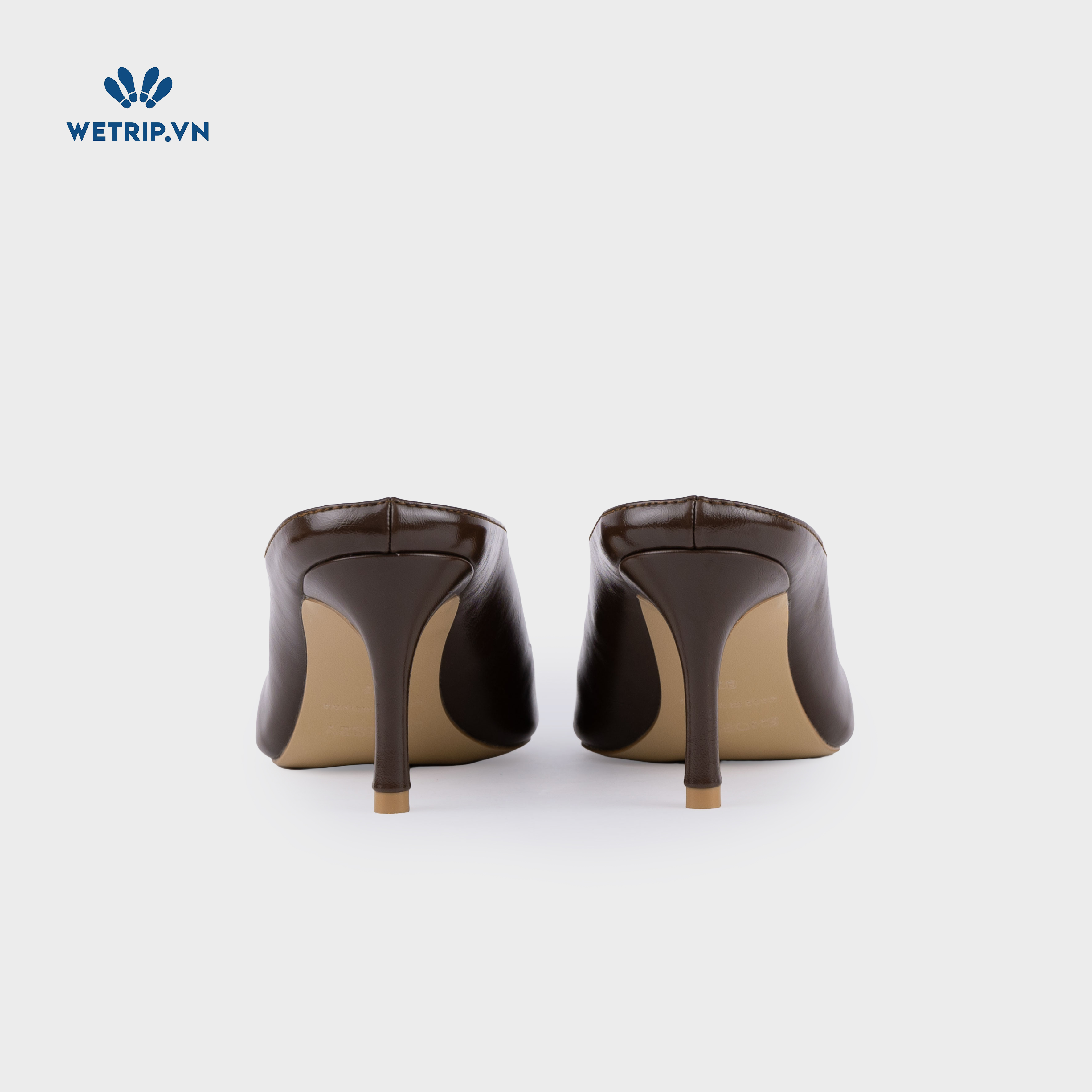 Espresso Shoeszy -Sục cao gót (7cm) màu nâu