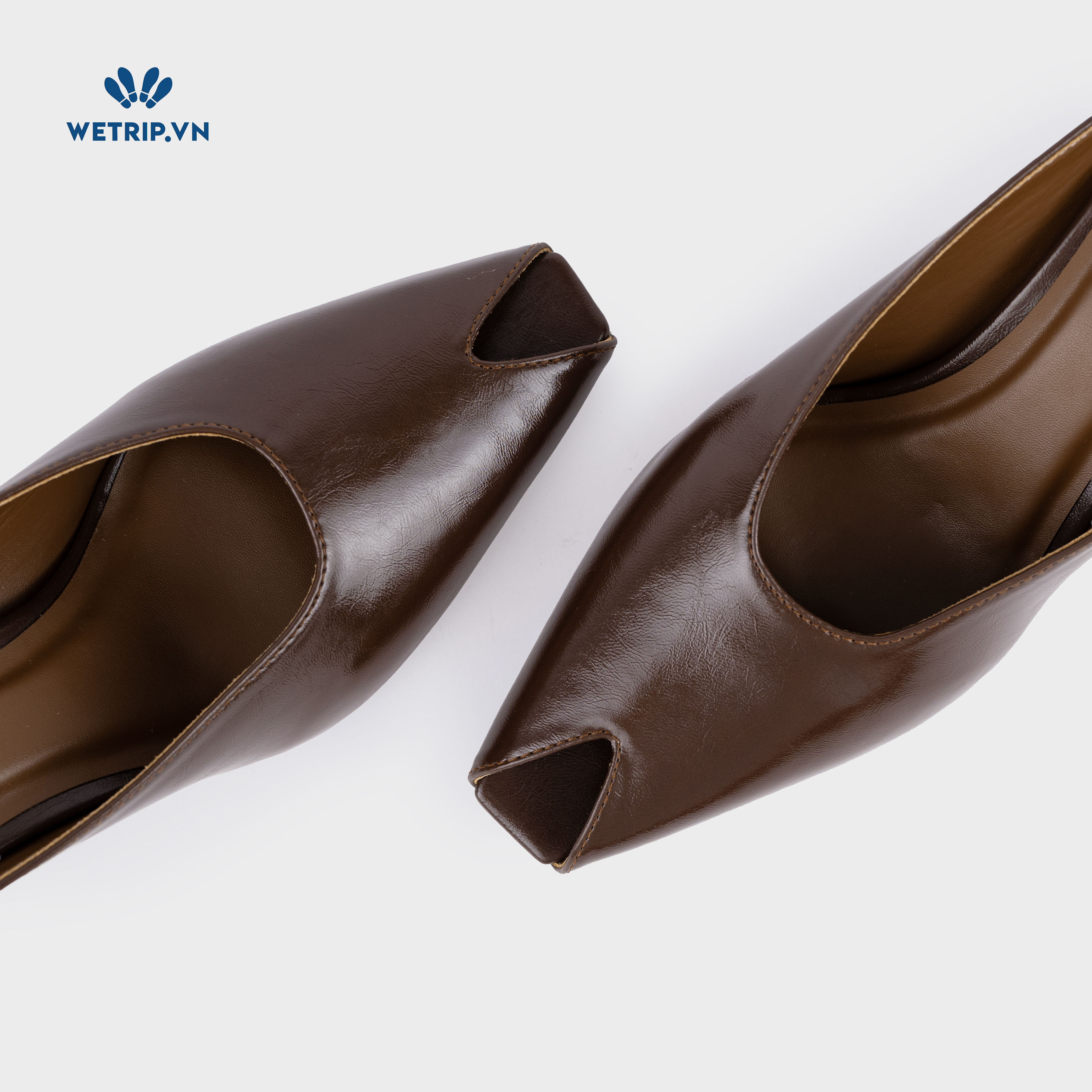 Espresso Shoeszy -Sục cao gót (7cm) màu nâu