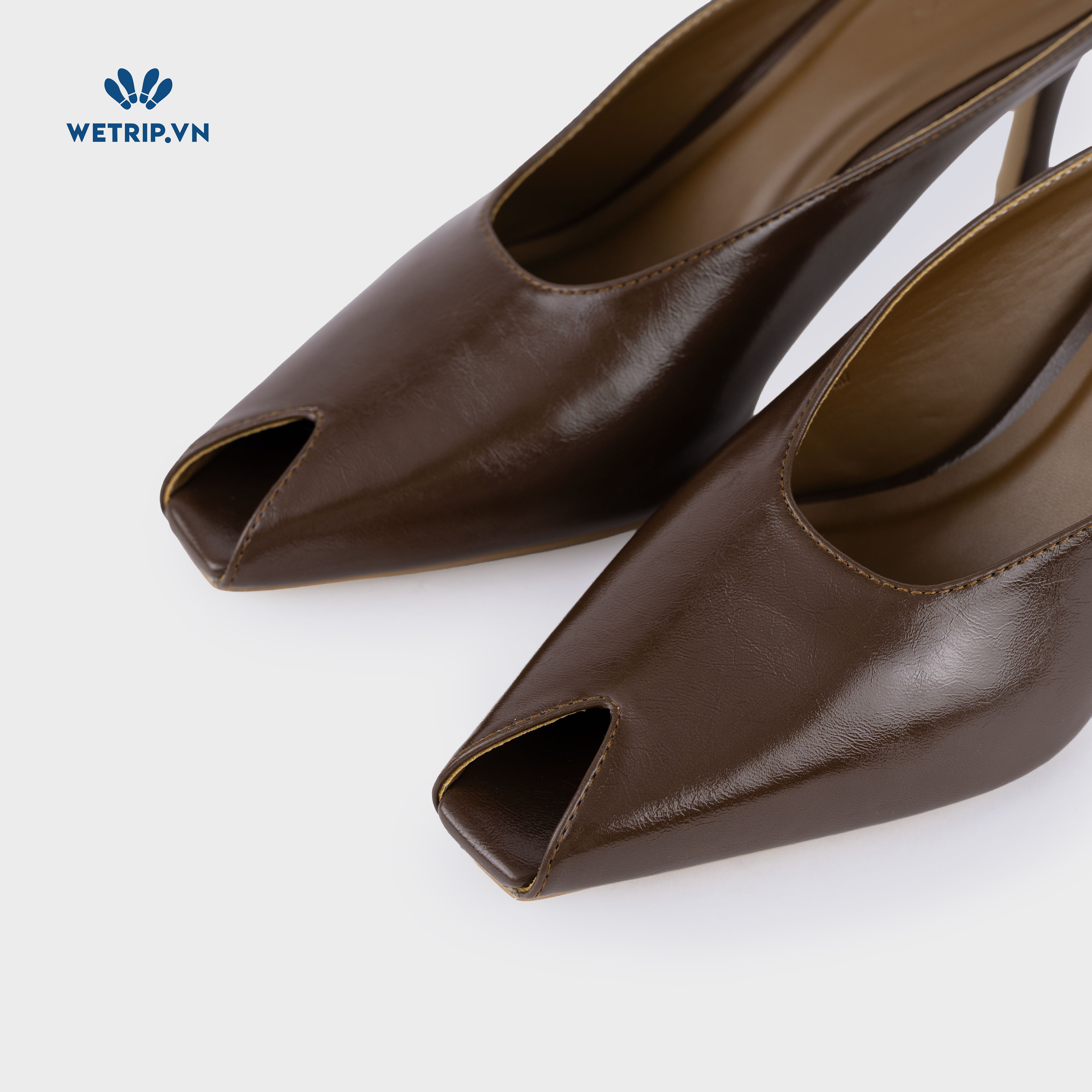Espresso Shoeszy -Sục cao gót (7cm) màu nâu