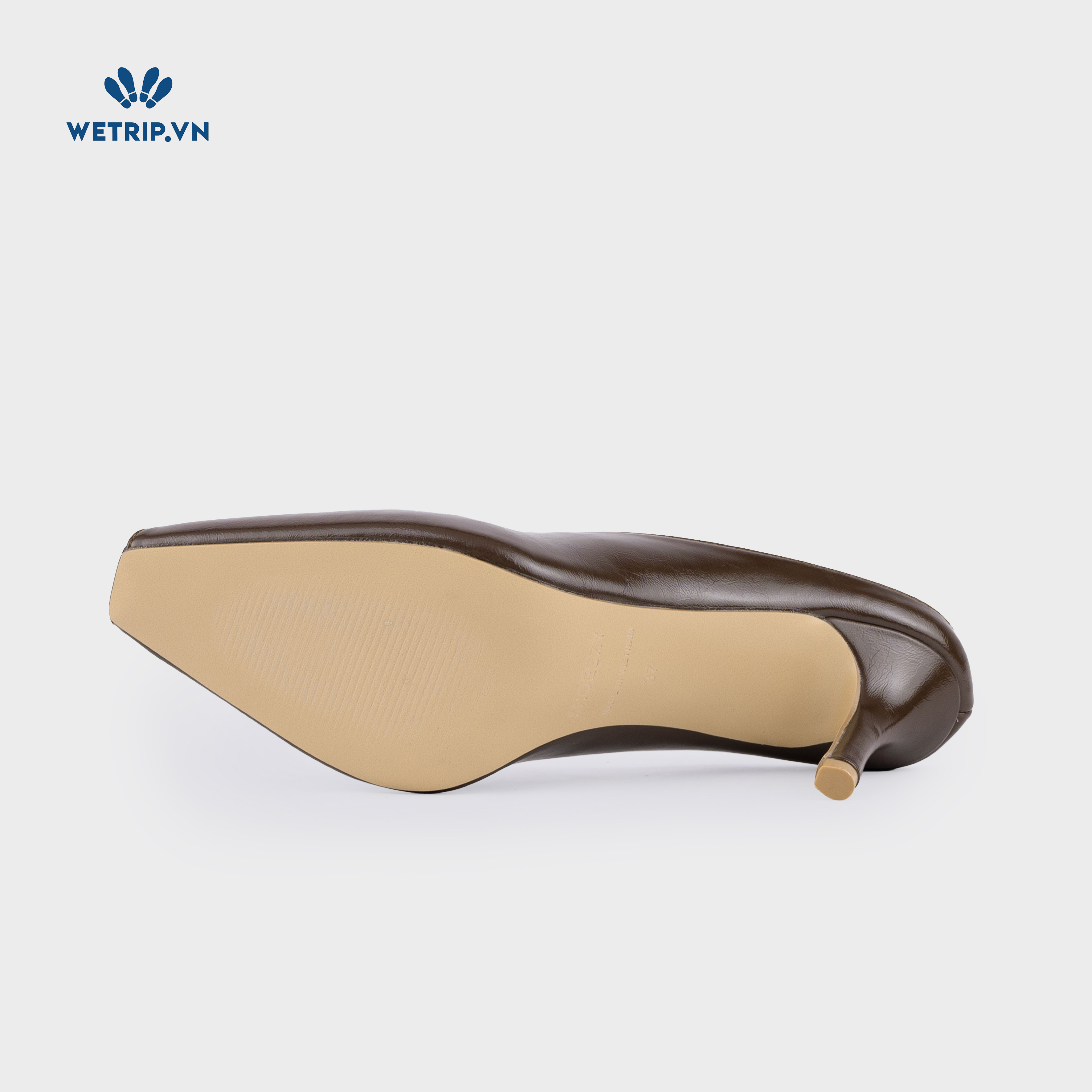 Espresso Shoeszy -Sục cao gót (7cm) màu nâu