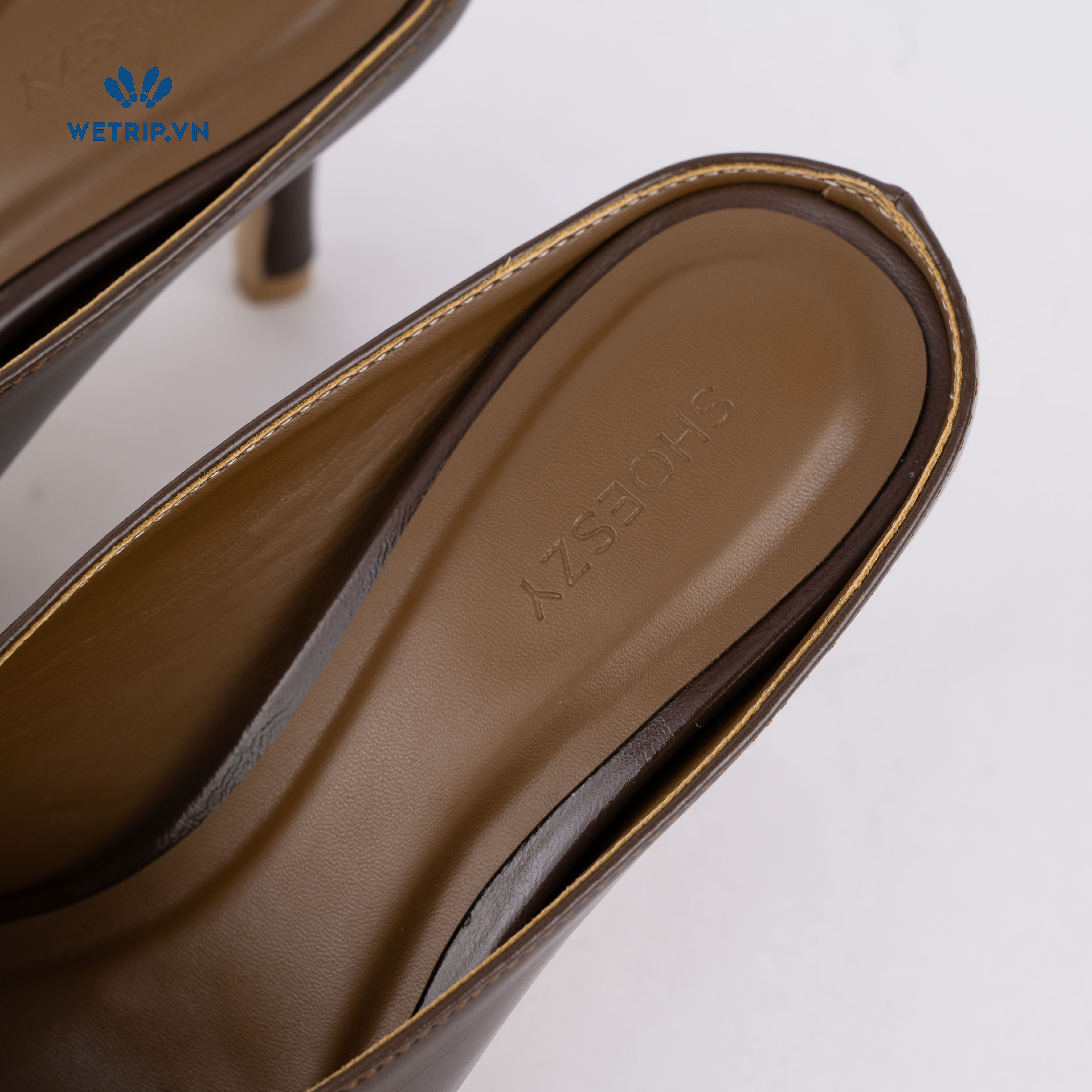 Espresso Shoeszy -Sục cao gót (7cm) màu nâu