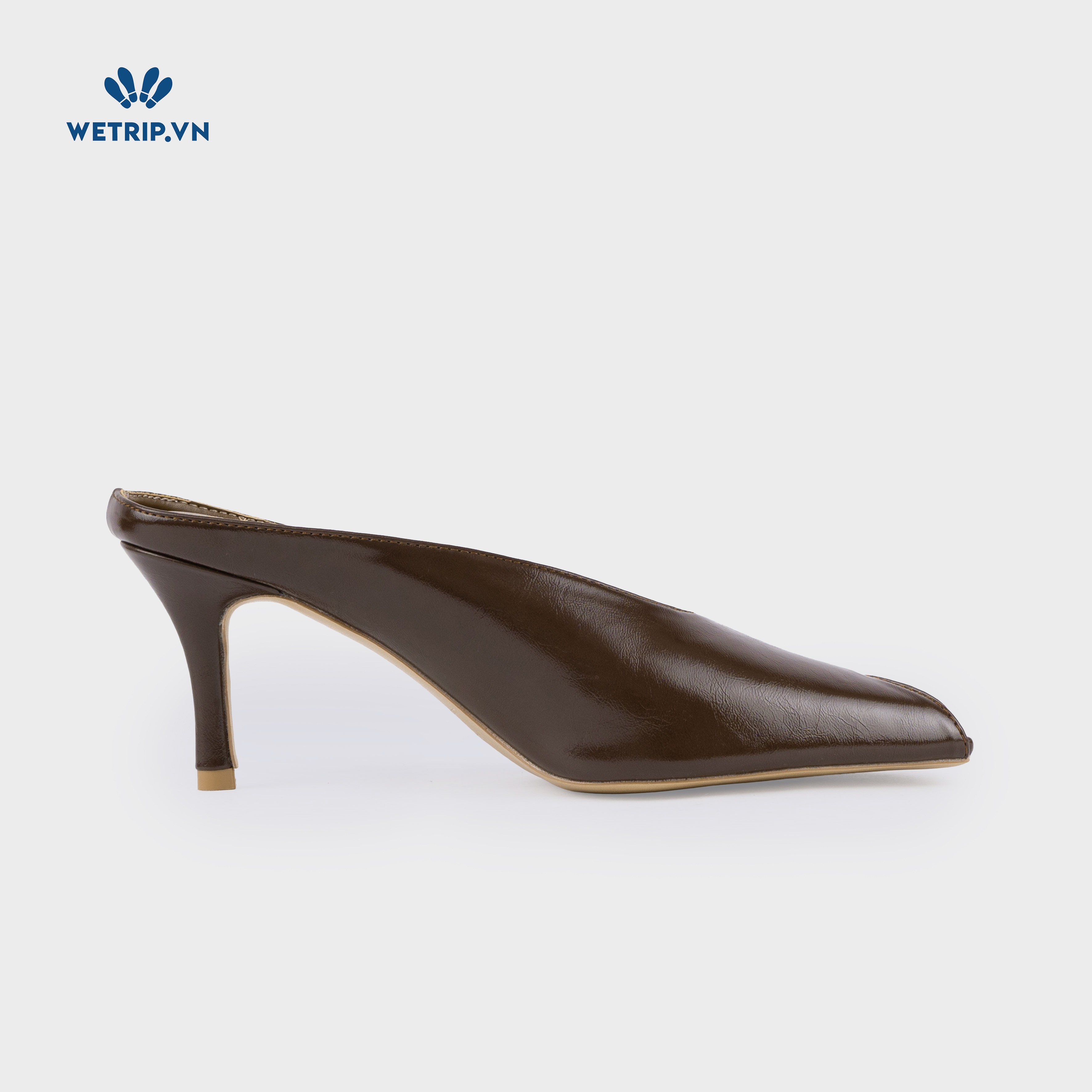 Espresso Shoeszy -Sục cao gót (7cm) màu nâu