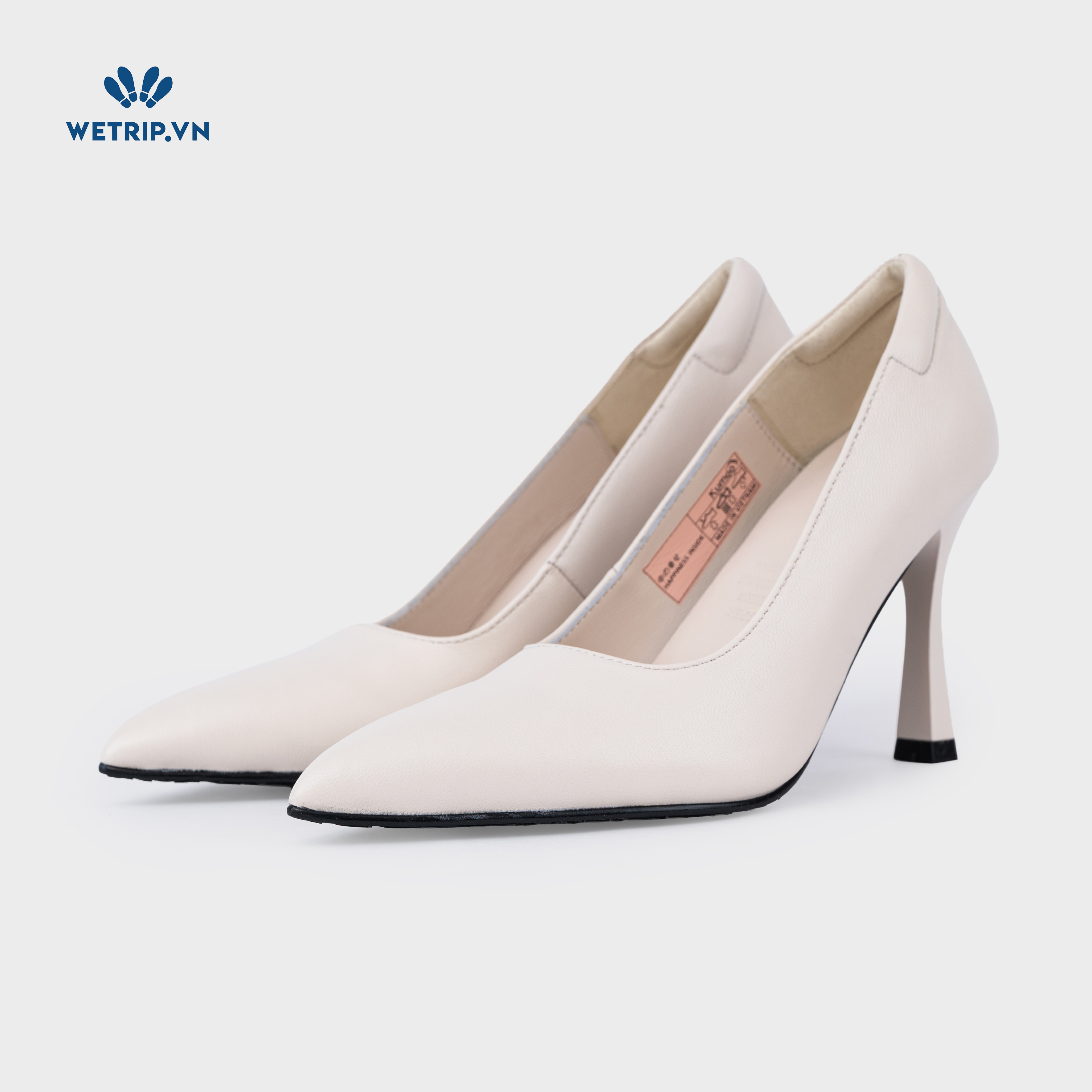 Giày Cao Gót KUMOO Mika (Kem) 9cm Mã GCG-KUMO-027-B