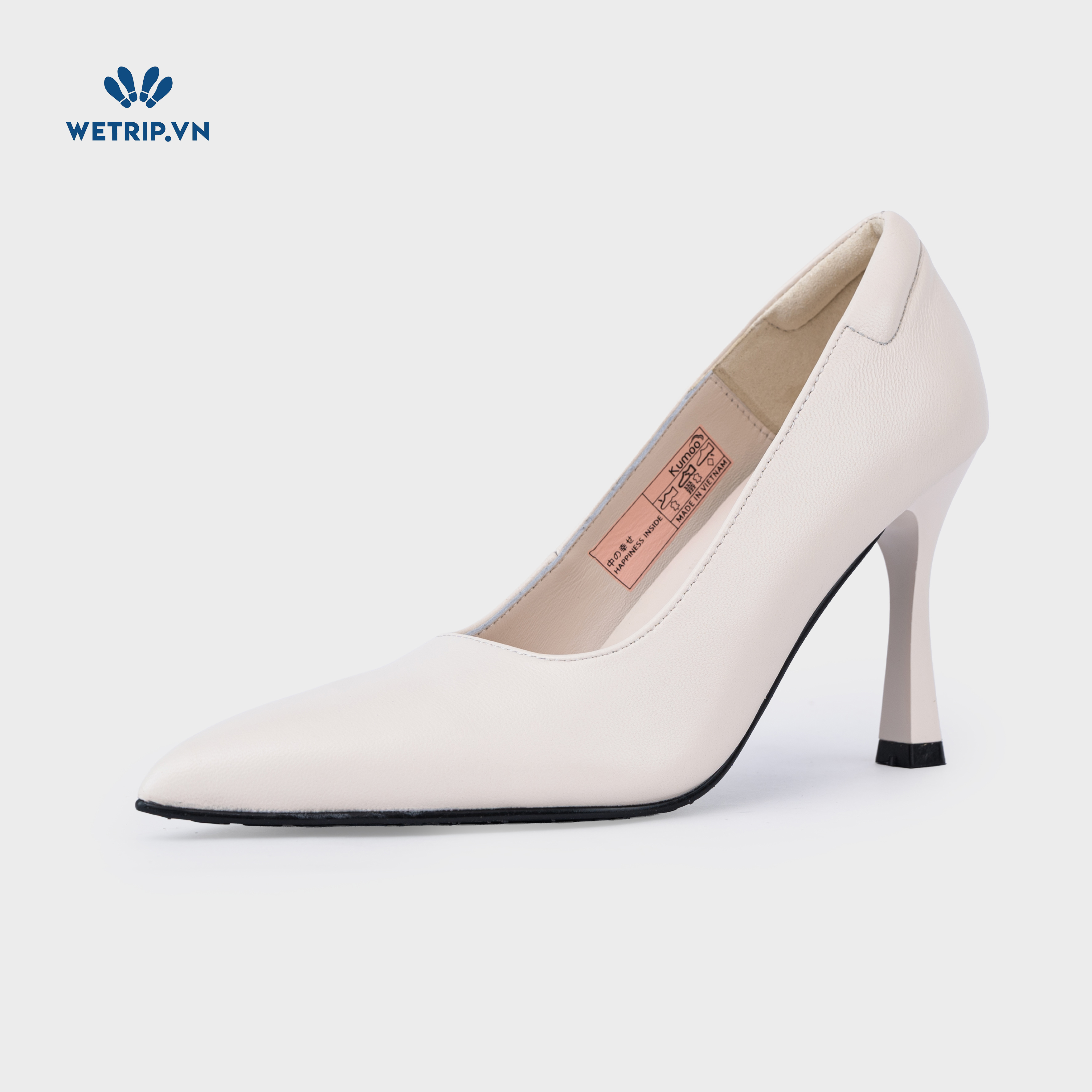 Giày Cao Gót KUMOO Mika (Kem) 9cm Mã GCG-KUMO-027-B