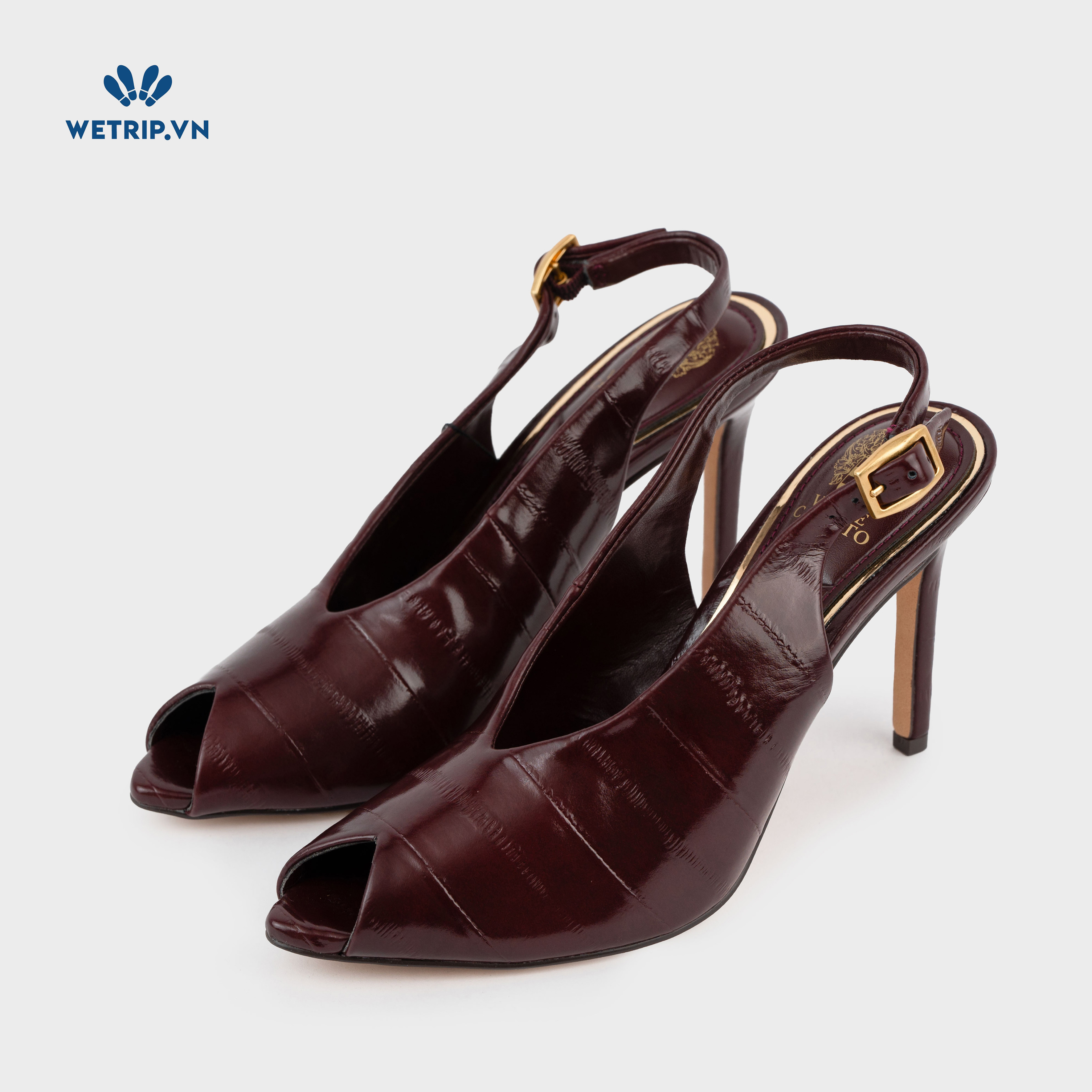 Giày Cao Gót Vince Camuto (da bóng, đỏ mận) Mã GCG-VC-010-B