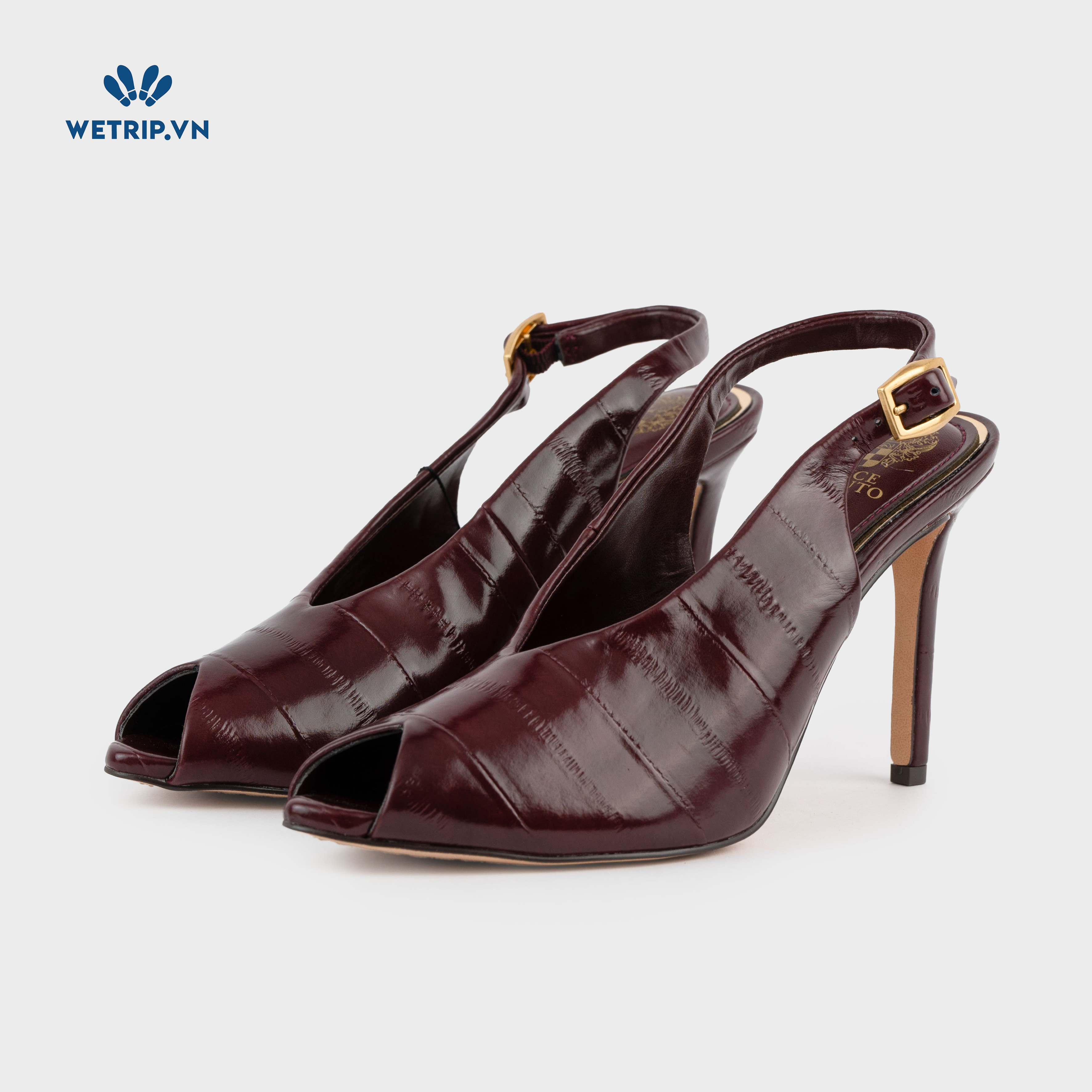 Giày Cao Gót Vince Camuto (da bóng, đỏ mận) Mã GCG-VC-010-B