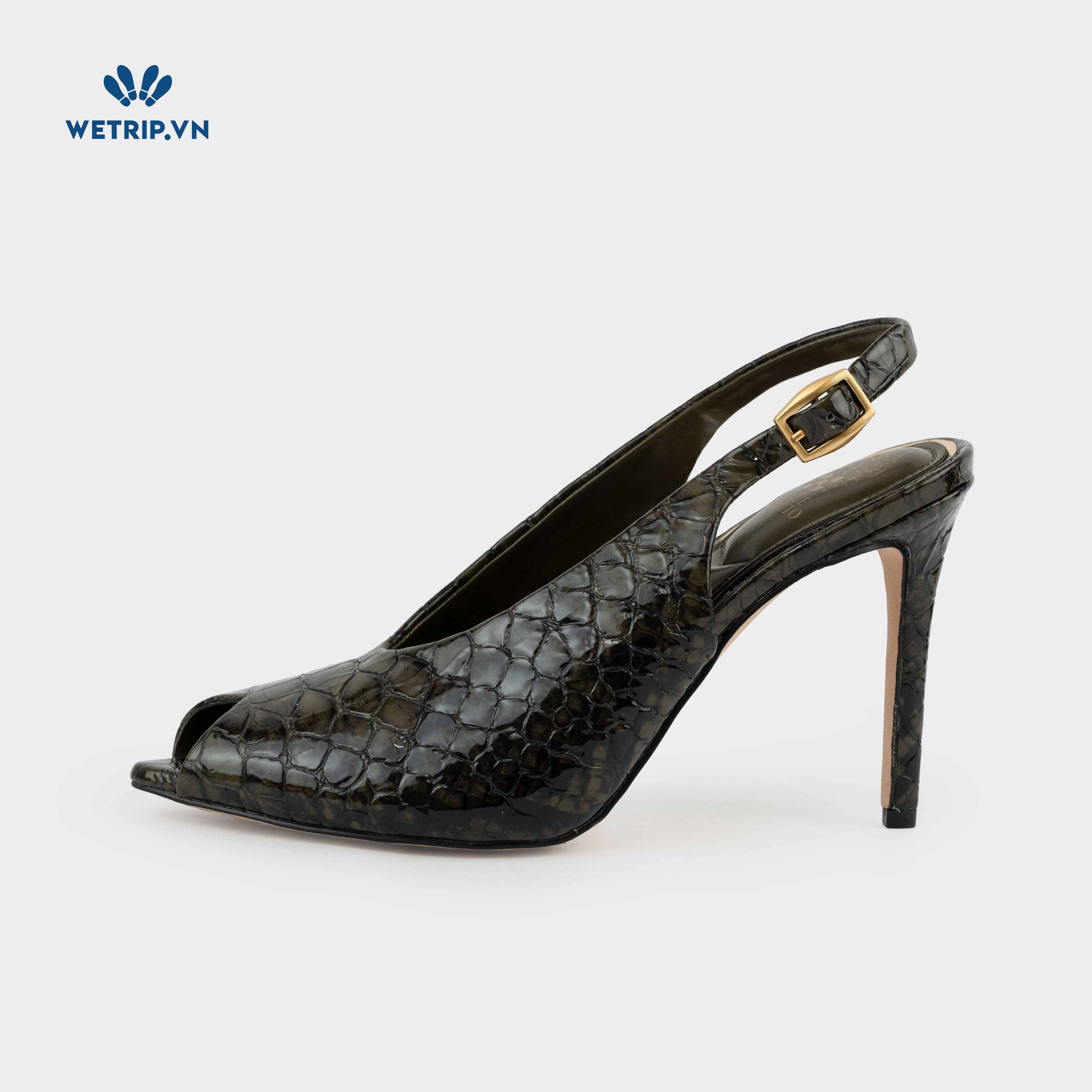Giày Cao Gót Vince Camuto (da bóng, màu rêu) Mã GCG-VC-010-C