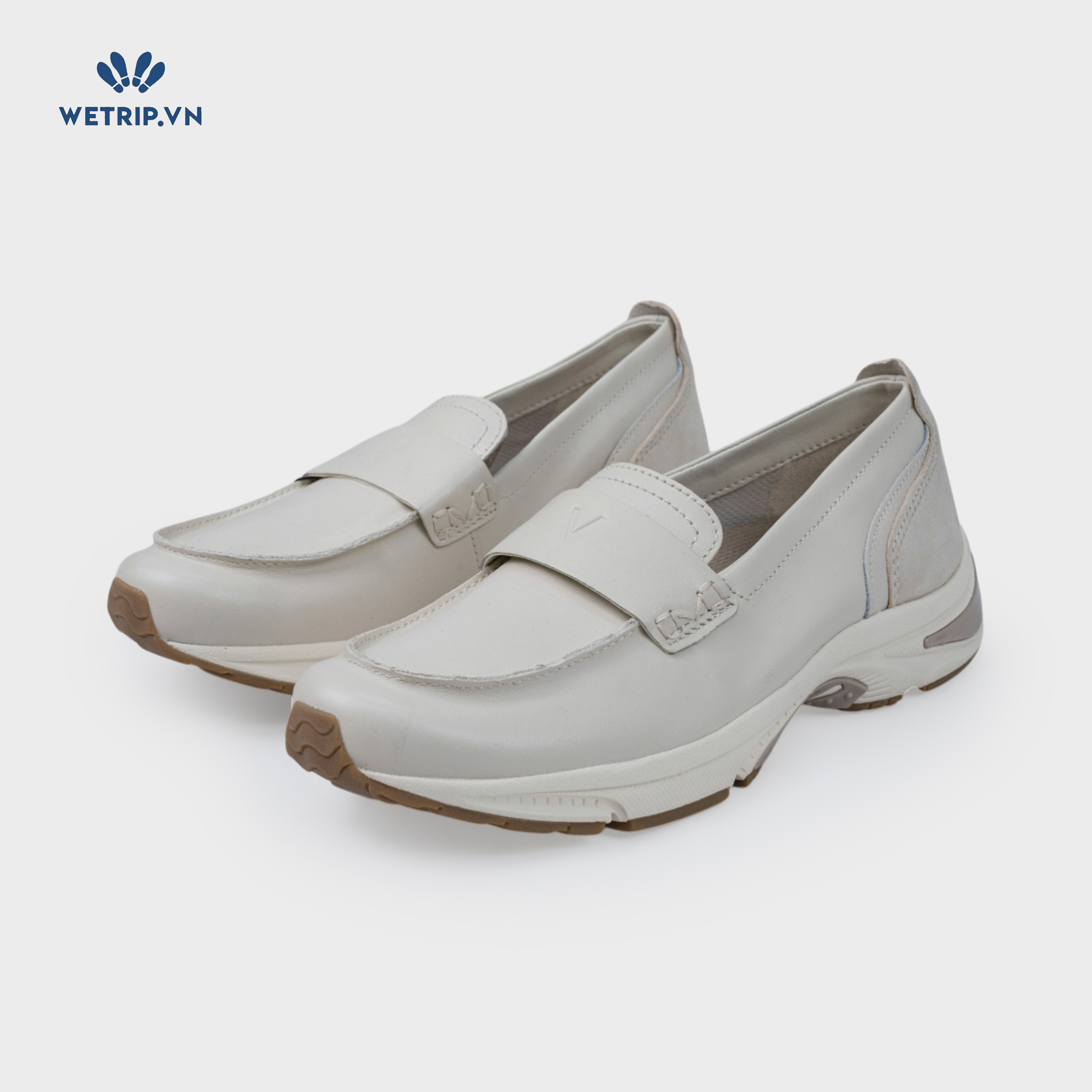 Giày lười Vionic (Da, kem) Mã GL-VINIC-005-A