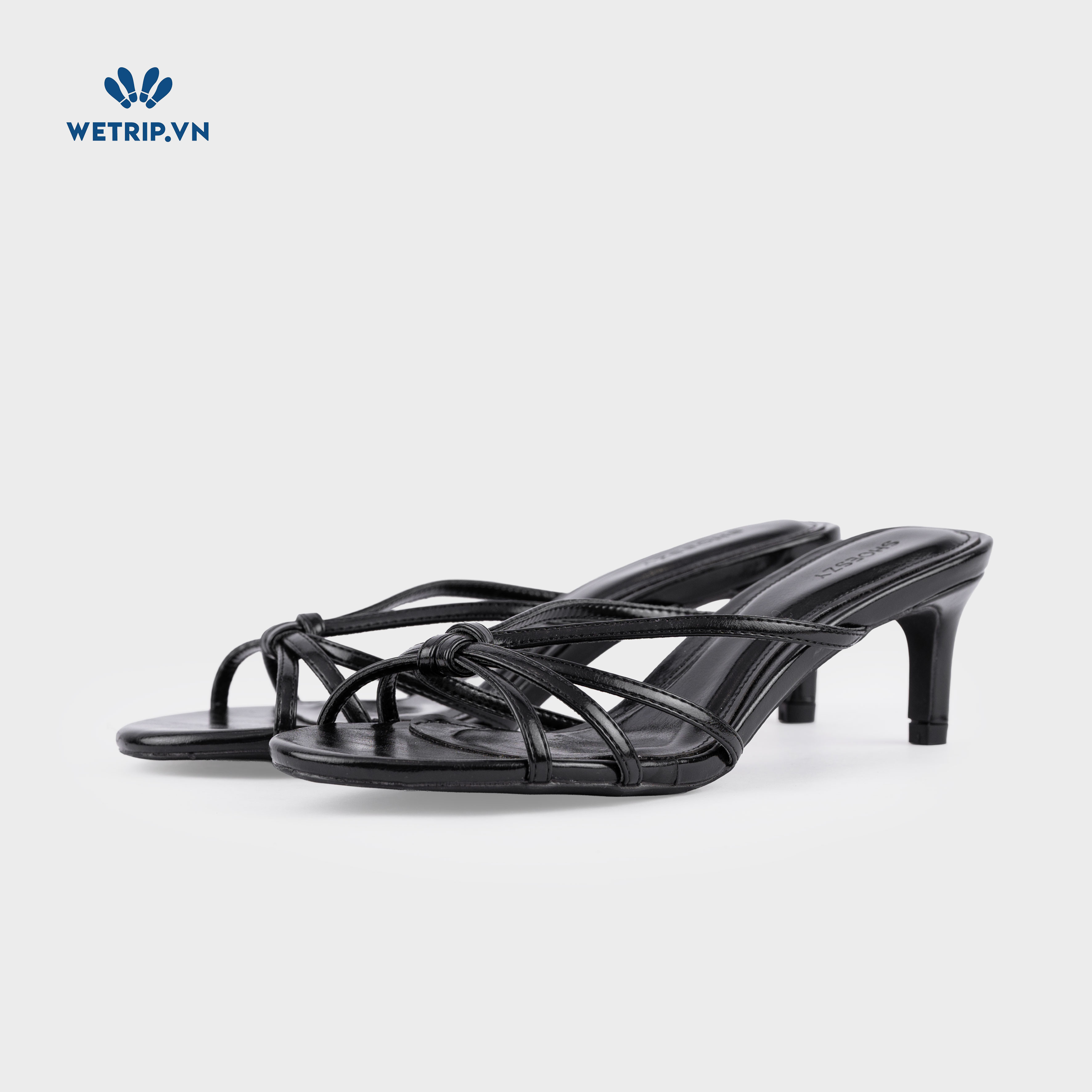 Latte Shoeszy - sandal cao gót (6cm) màu đen
