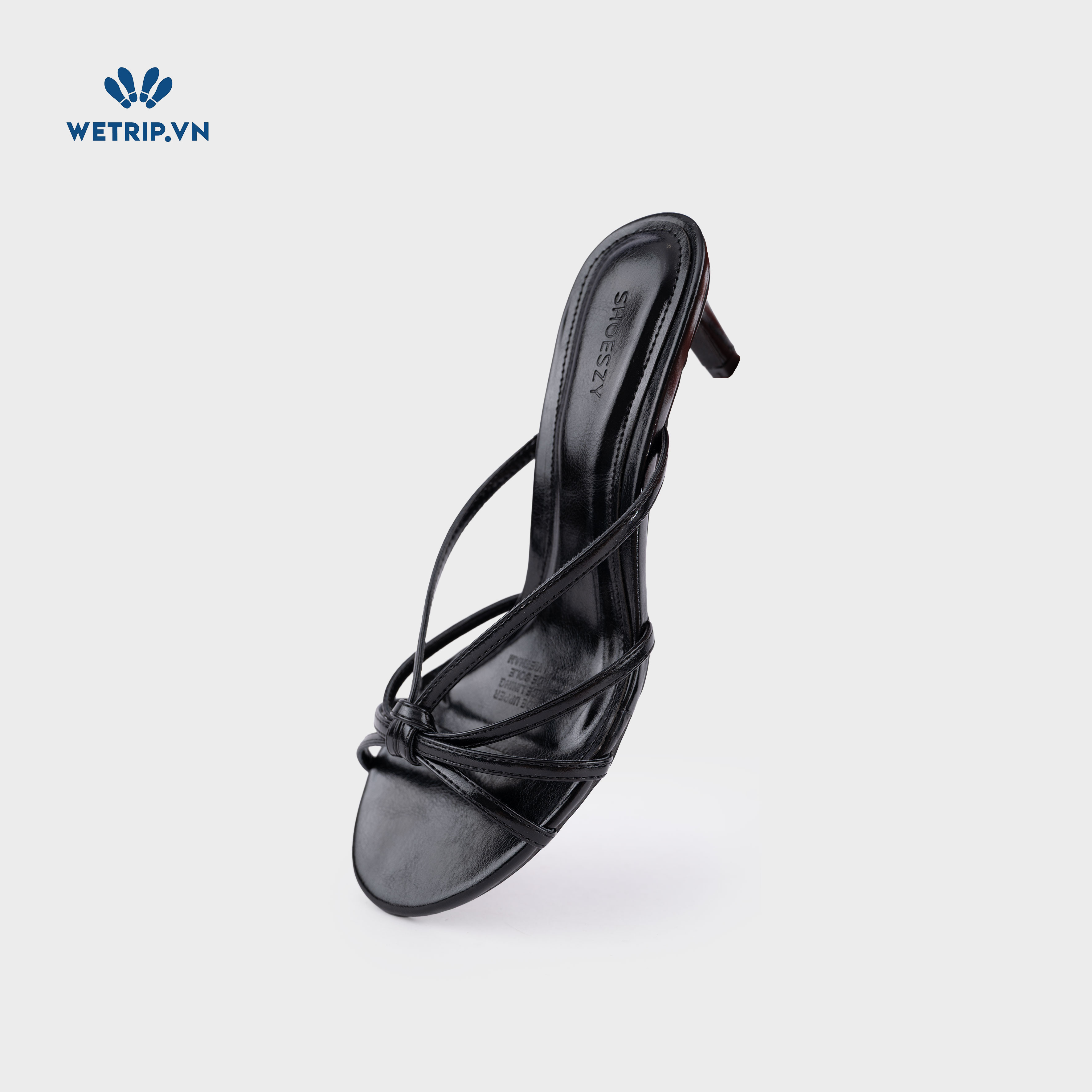 Latte Shoeszy - sandal cao gót (6cm) màu đen