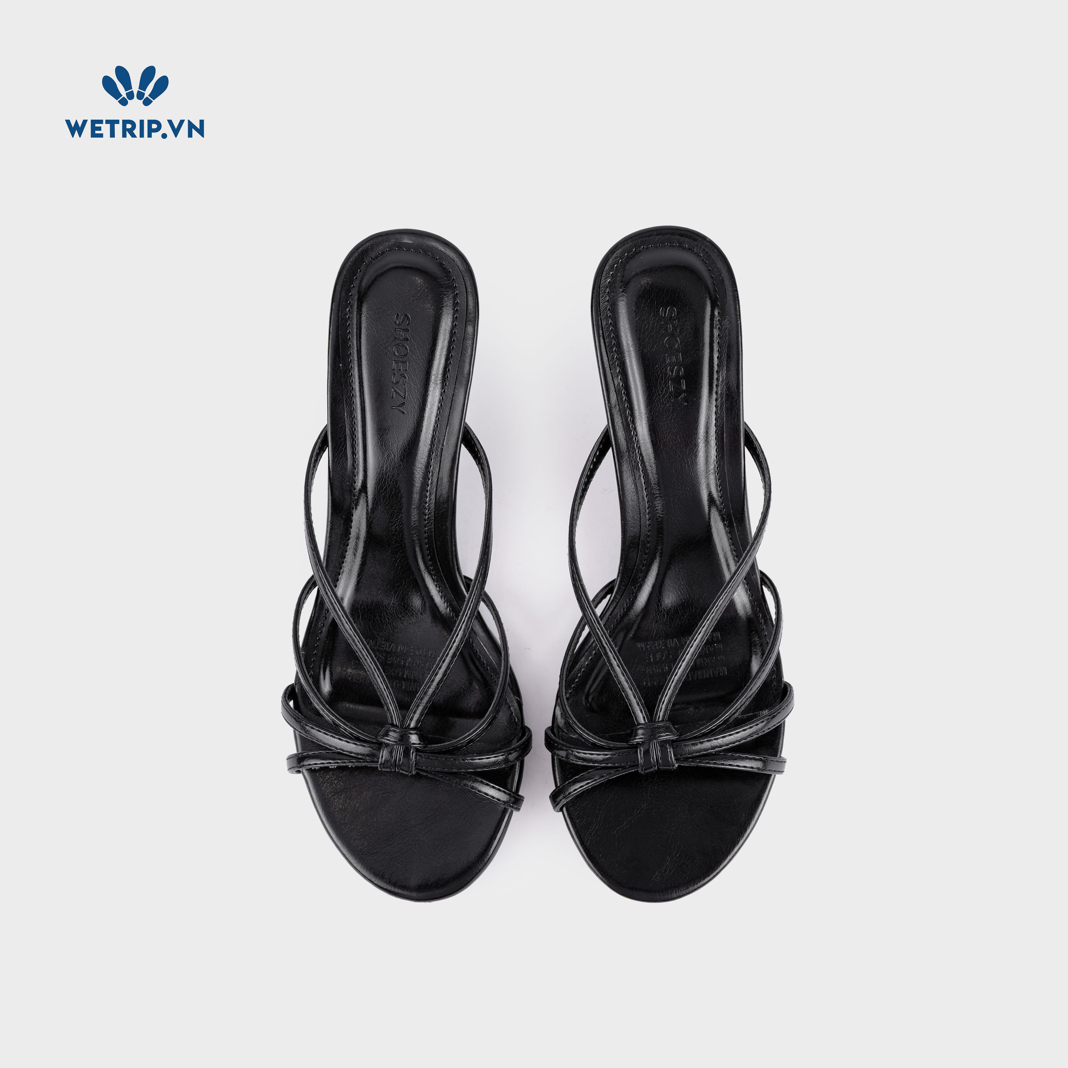 Latte Shoeszy - sandal cao gót (6cm) màu đen