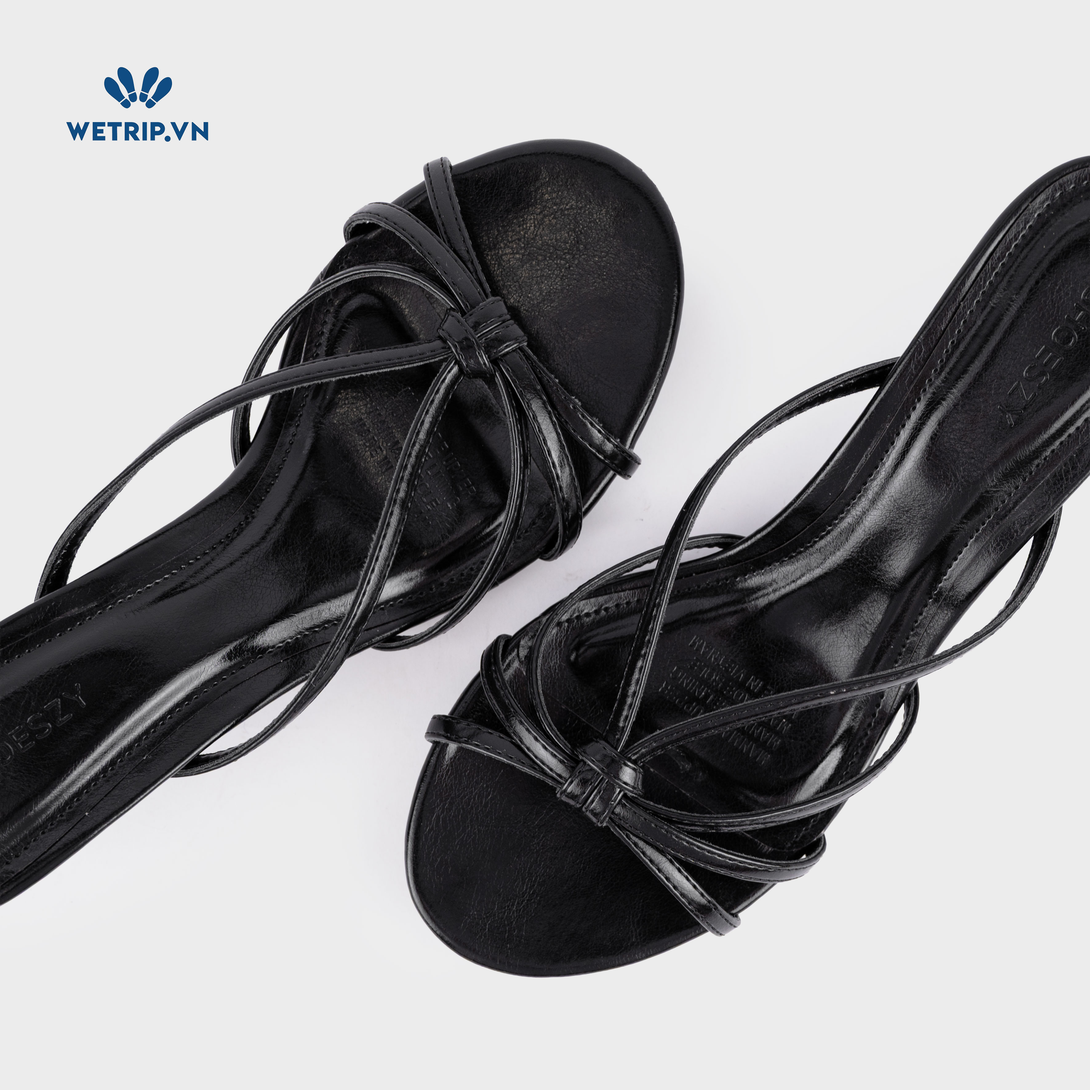 Latte Shoeszy - sandal cao gót (6cm) màu đen