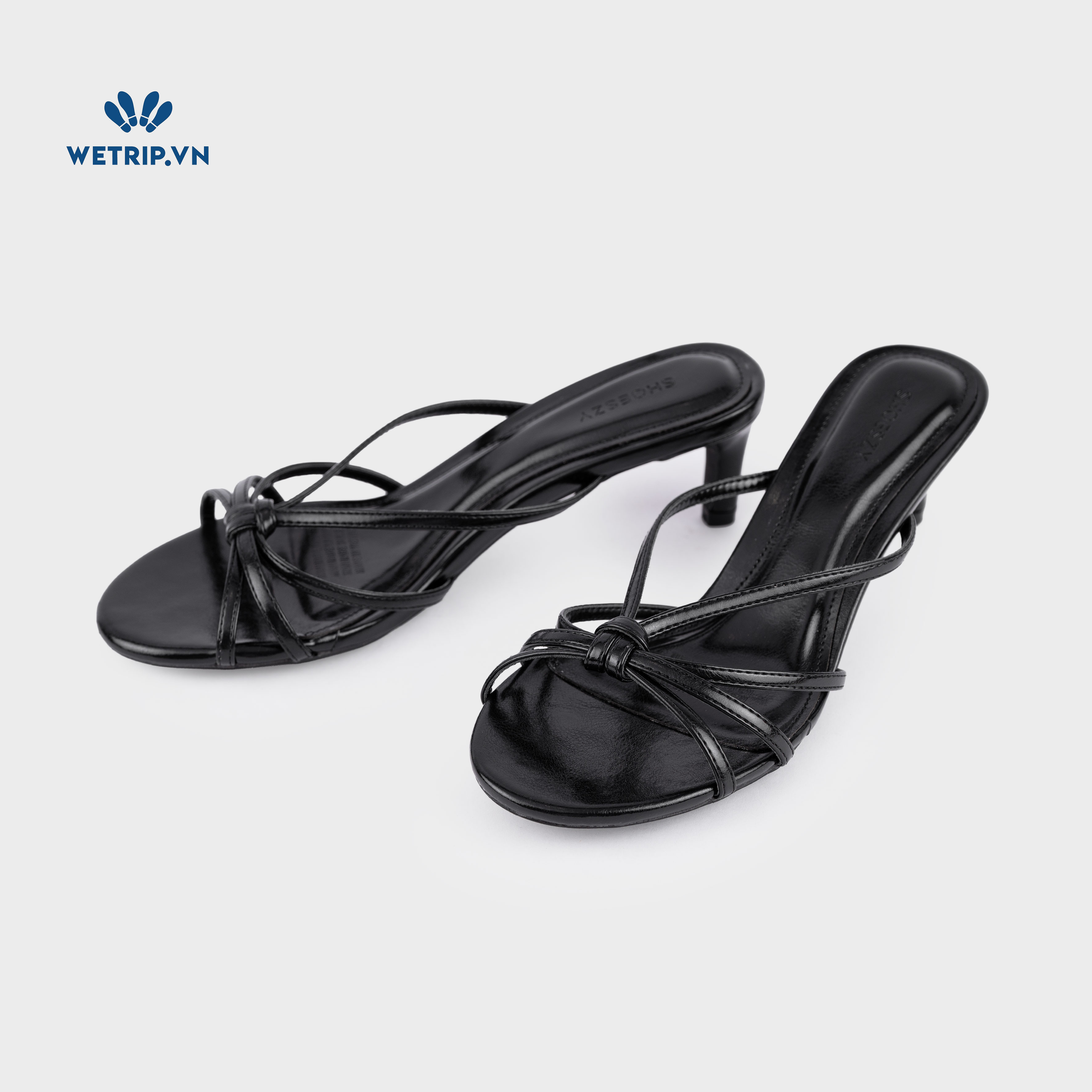 Latte Shoeszy - sandal cao gót (6cm) màu đen