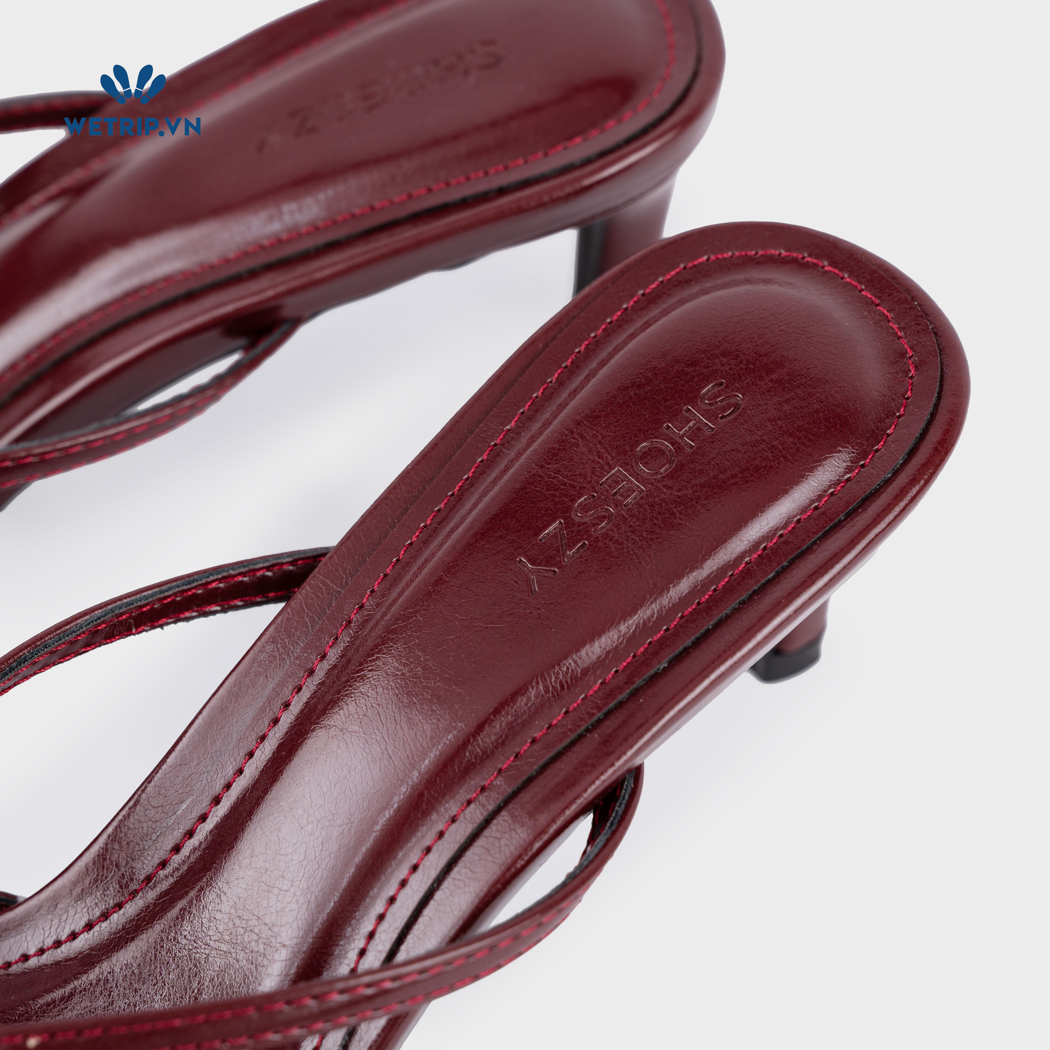 Latte Shoeszy - sandal cao gót (6cm) màu đỏ