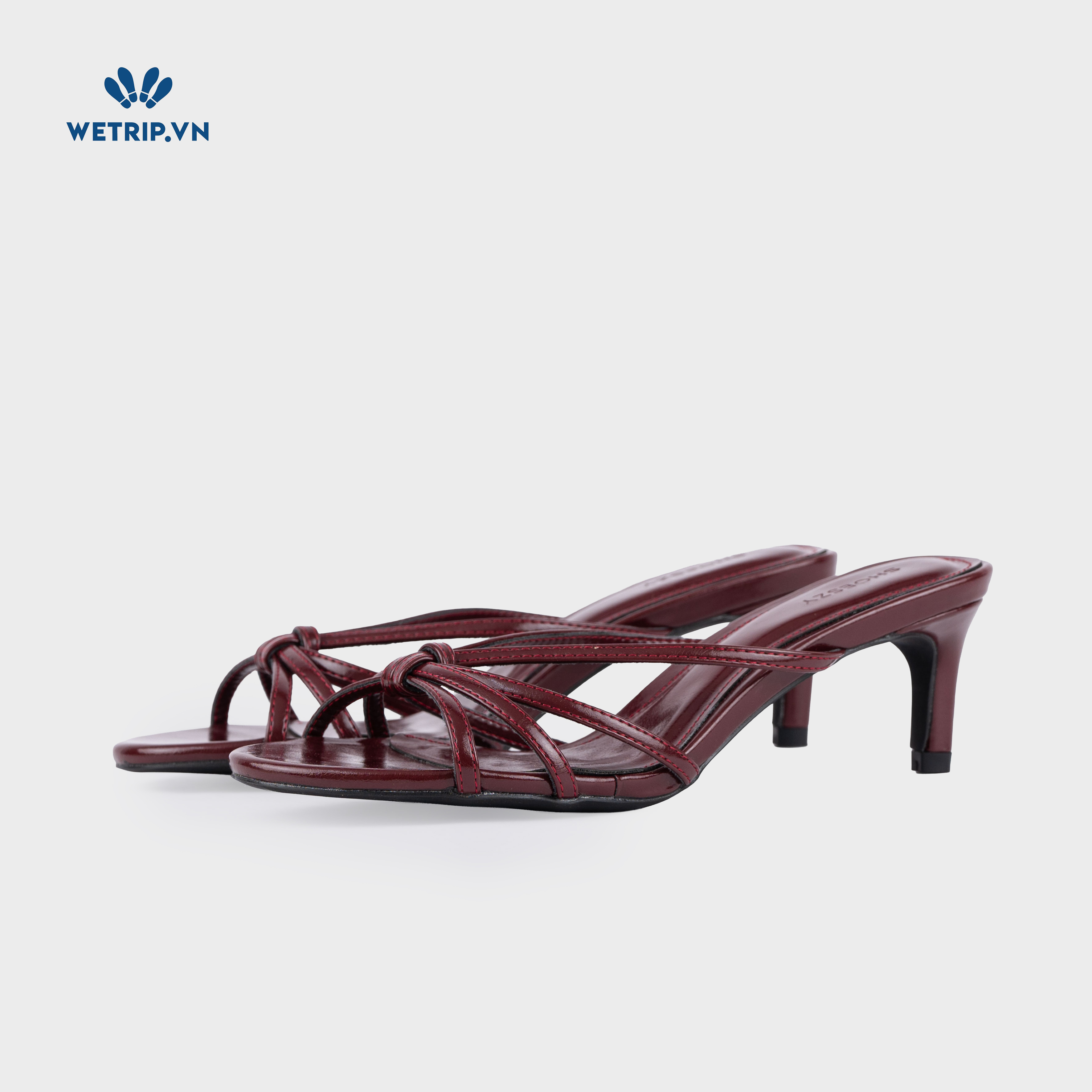 Latte Shoeszy - sandal cao gót (6cm) màu đỏ