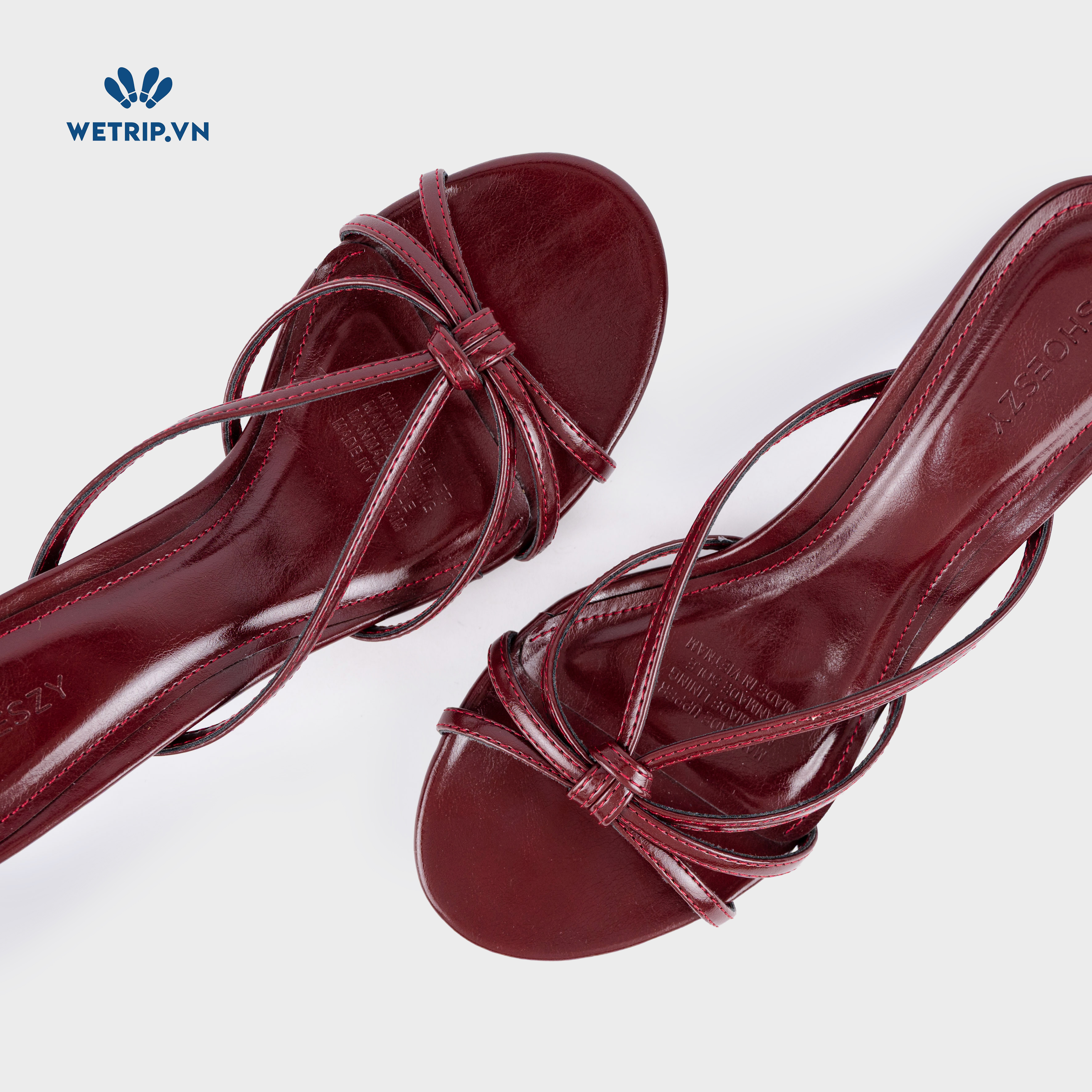 Latte Shoeszy - sandal cao gót (6cm) màu đỏ