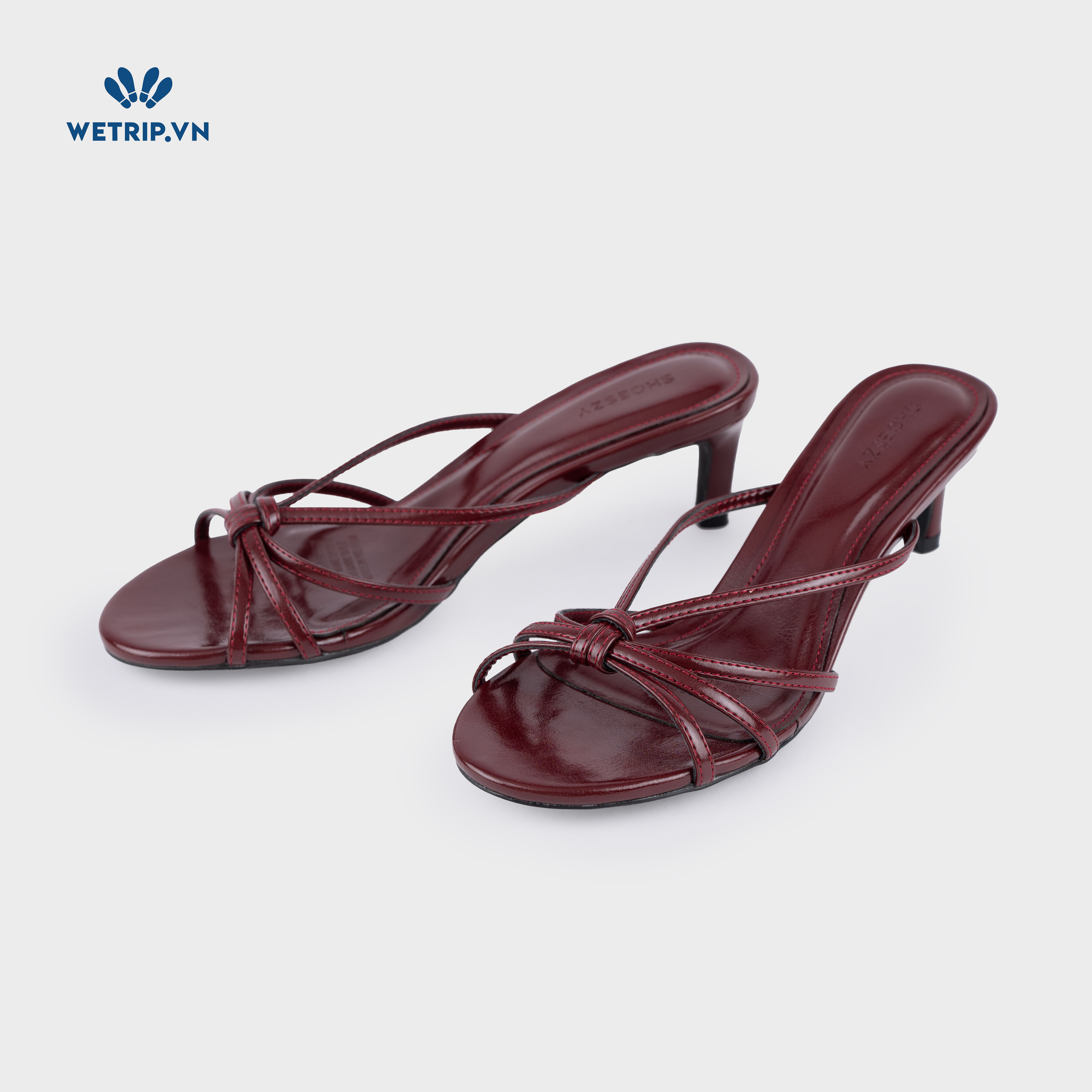 Latte Shoeszy - sandal cao gót (6cm) màu đỏ