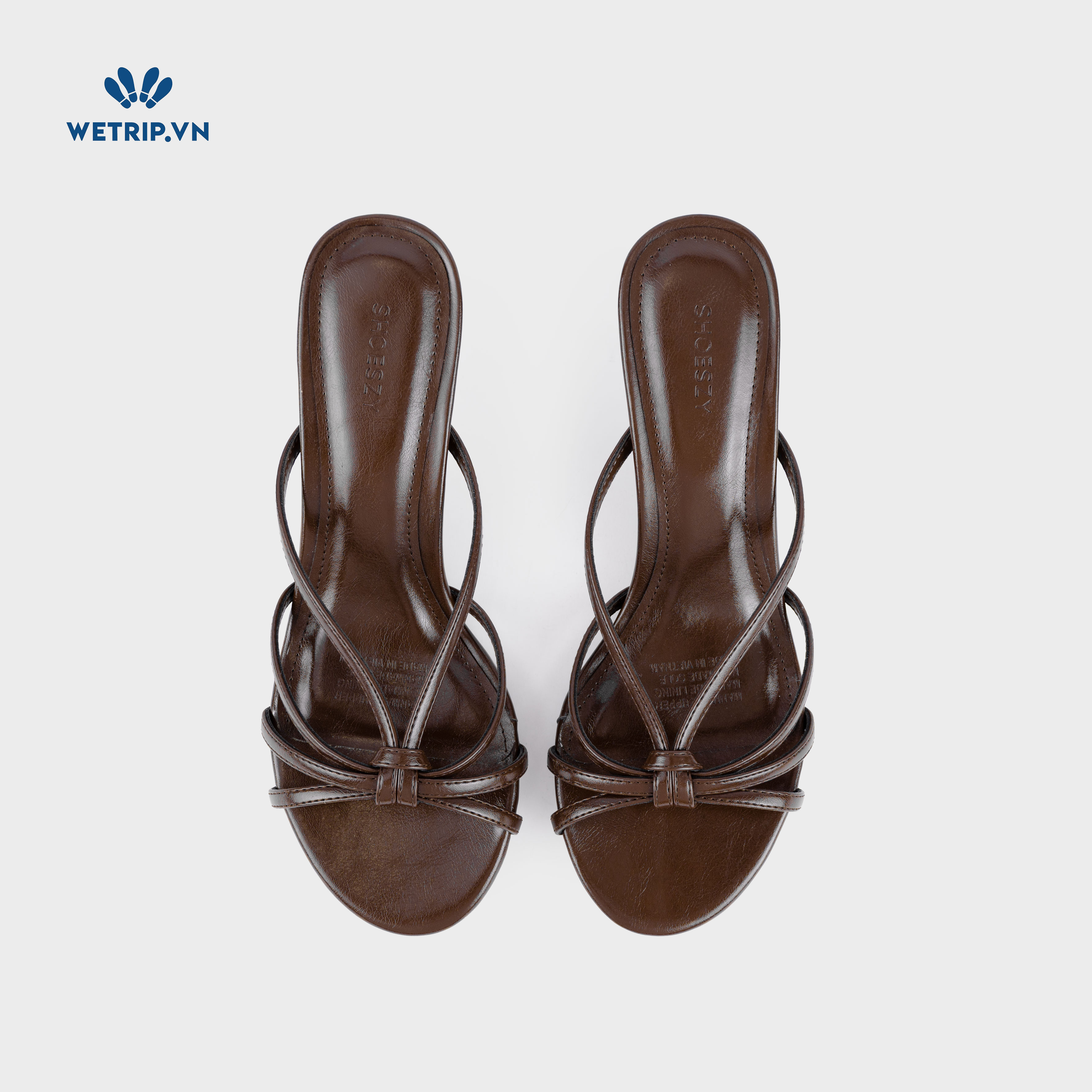 Latte Shoeszy - sandal cao gót (6cm) màu nâu