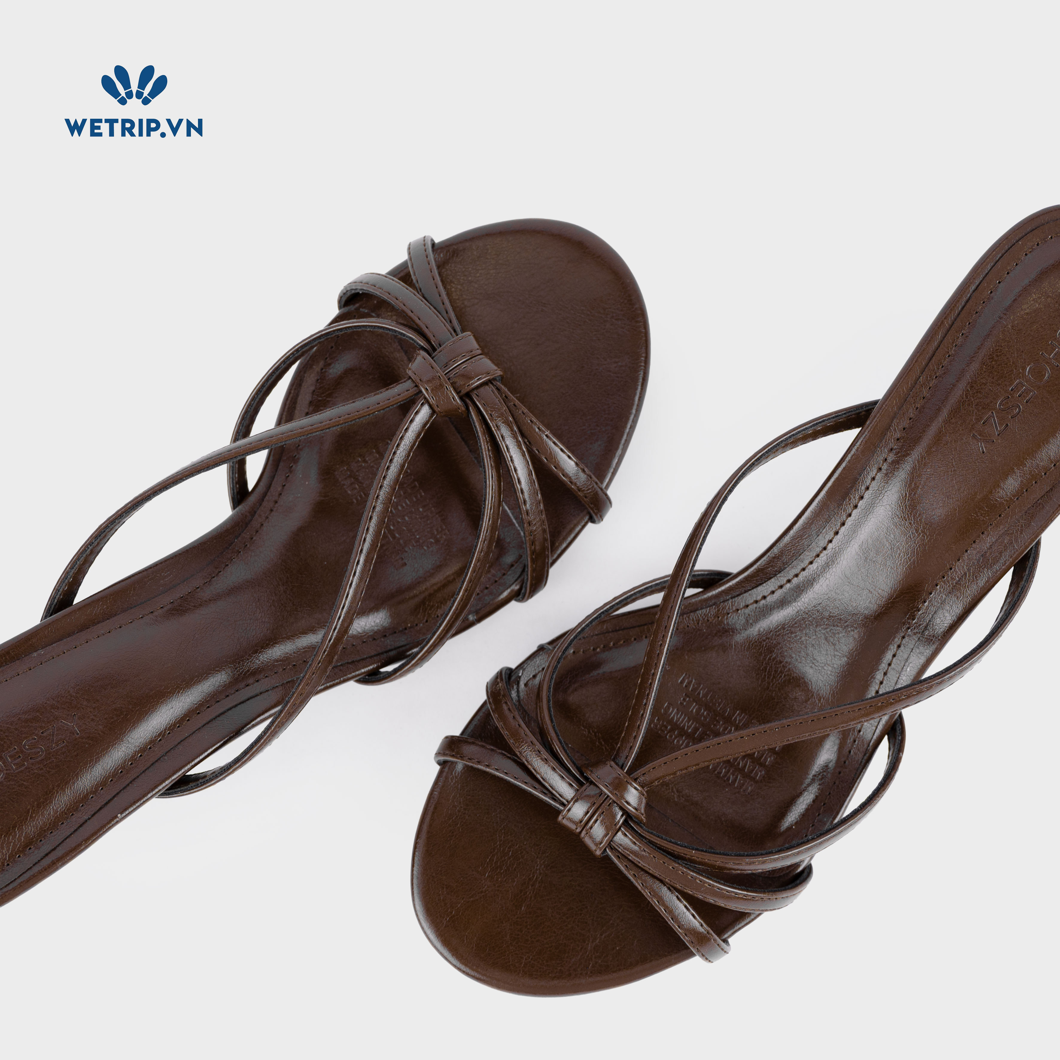 Latte Shoeszy - sandal cao gót (6cm) màu nâu
