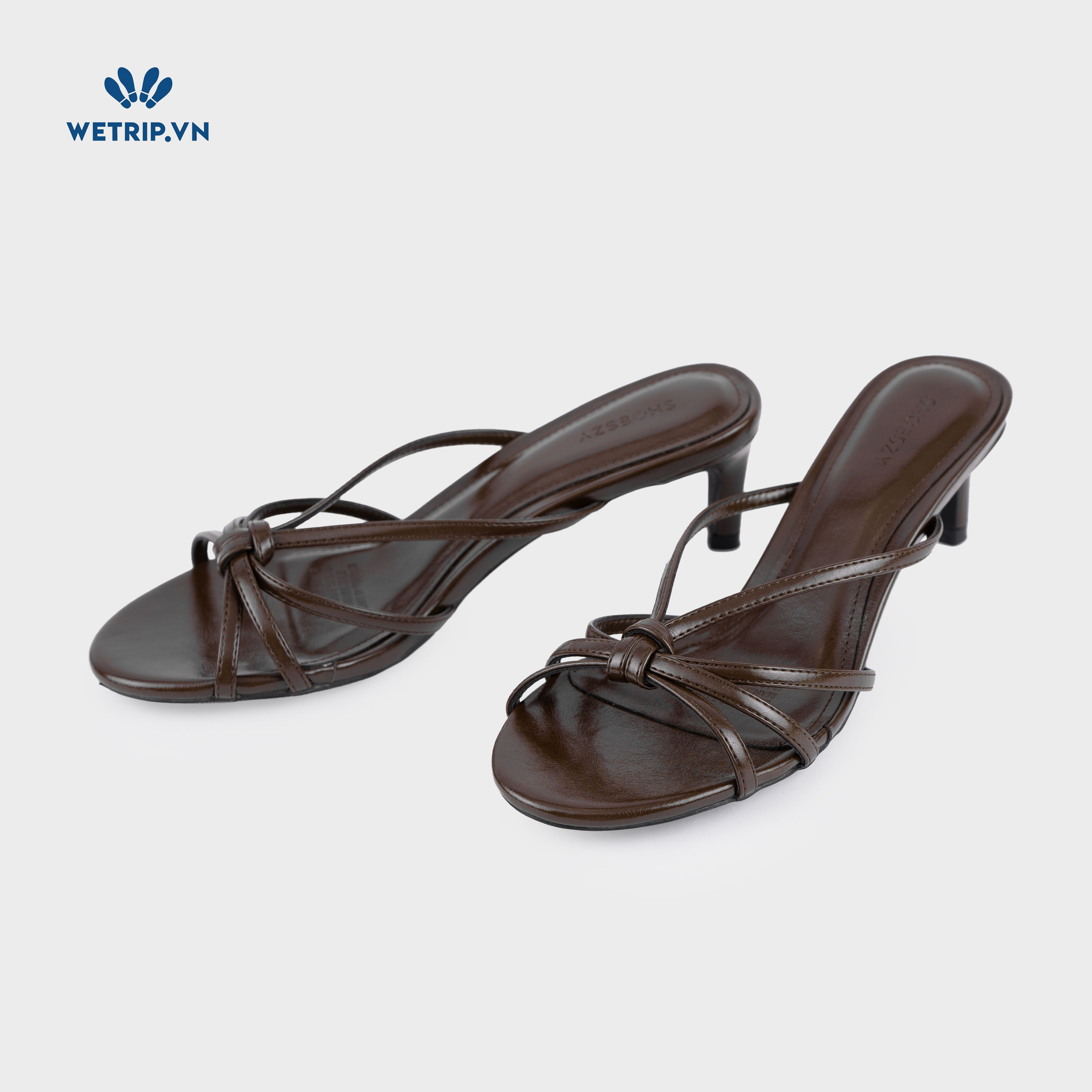 Latte Shoeszy - sandal cao gót (6cm) màu nâu