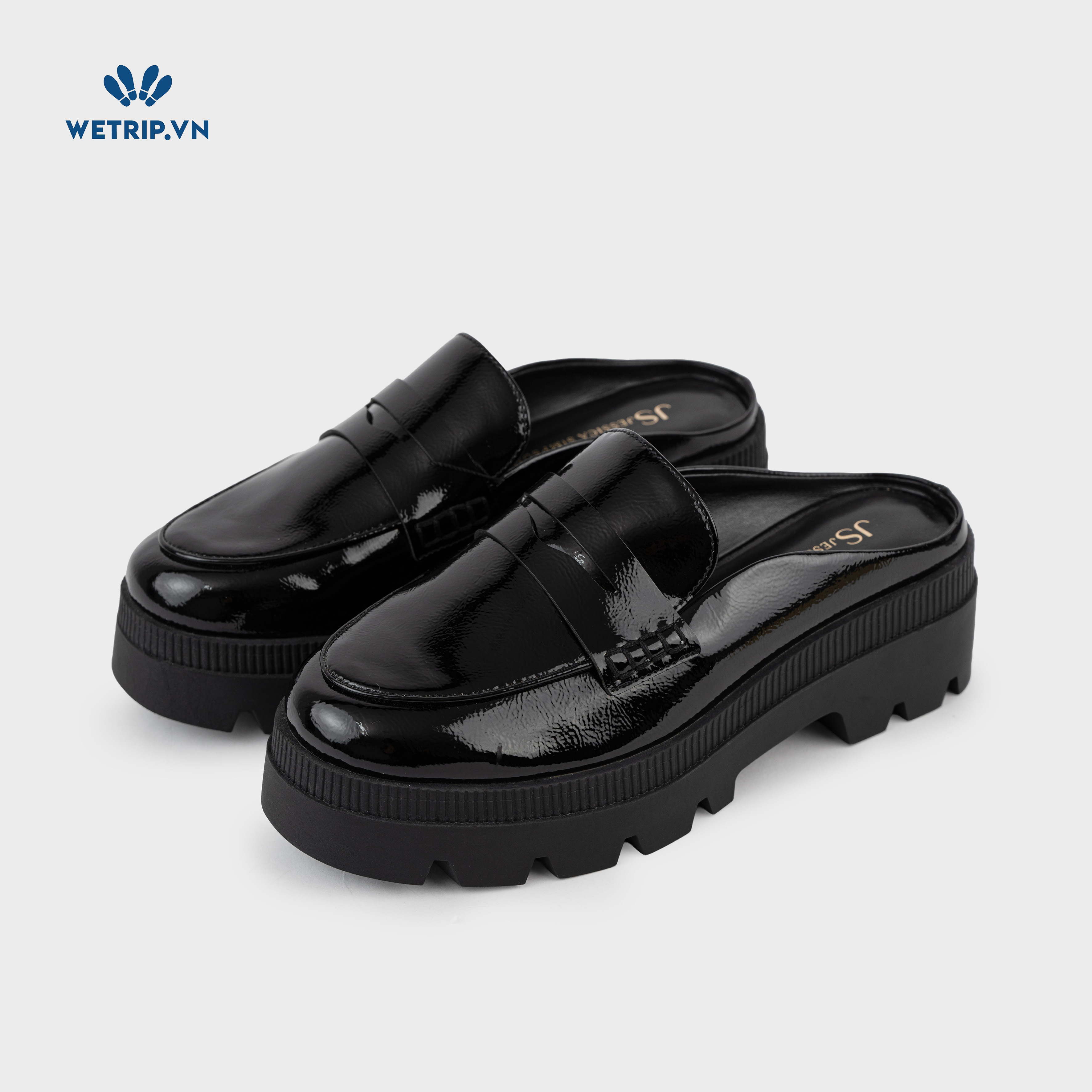 Mules Jessica Simpson (da đen, trơn bóng) Mã ML-JES-001-A
