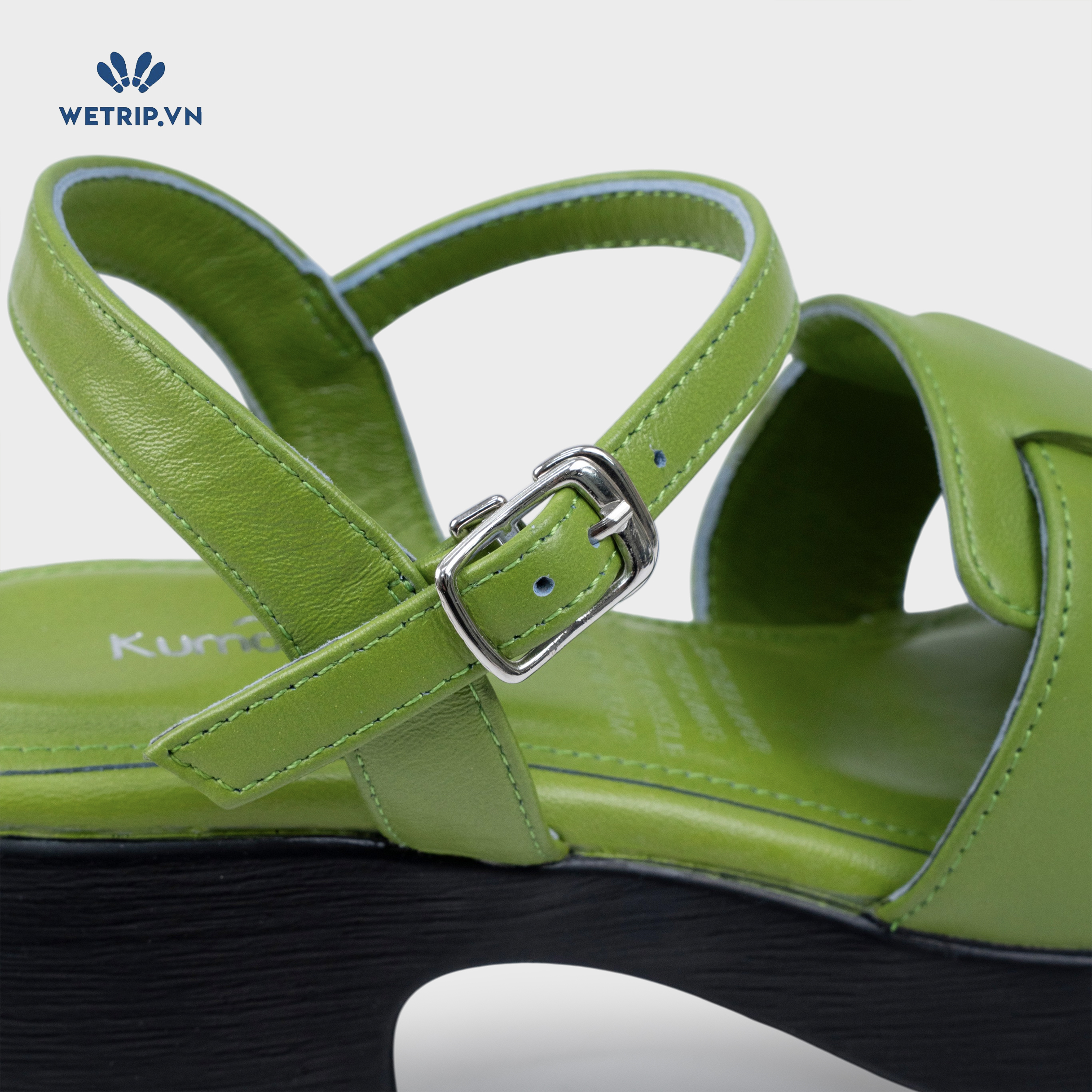 Sandal Cao Gót KUMOO ANISA Fisherman Sandal (Xanh Matcha - Vàng Nhạt) Mã SDCG-KUMO-010-D1