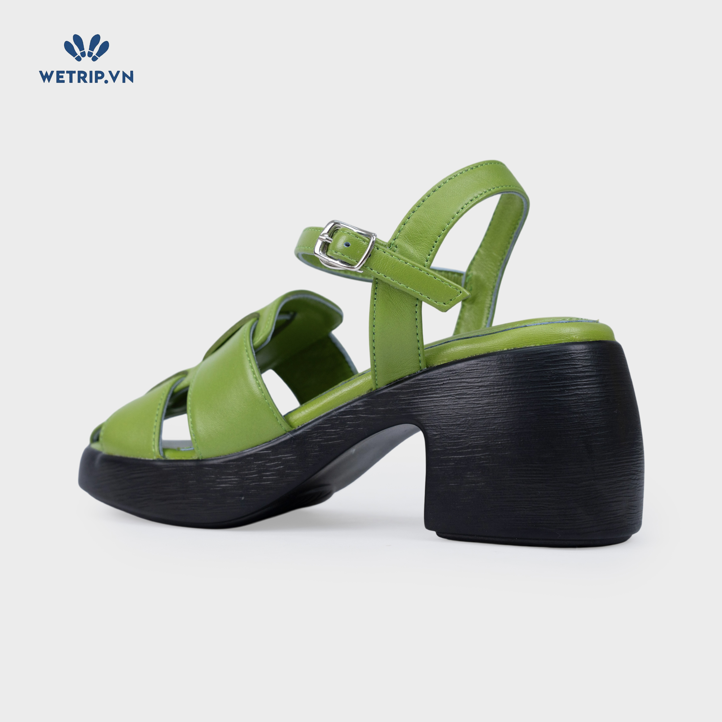 Sandal Cao Gót KUMOO ANISA Fisherman Sandal (Xanh Matcha - Vàng Nhạt) Mã SDCG-KUMO-010-D1