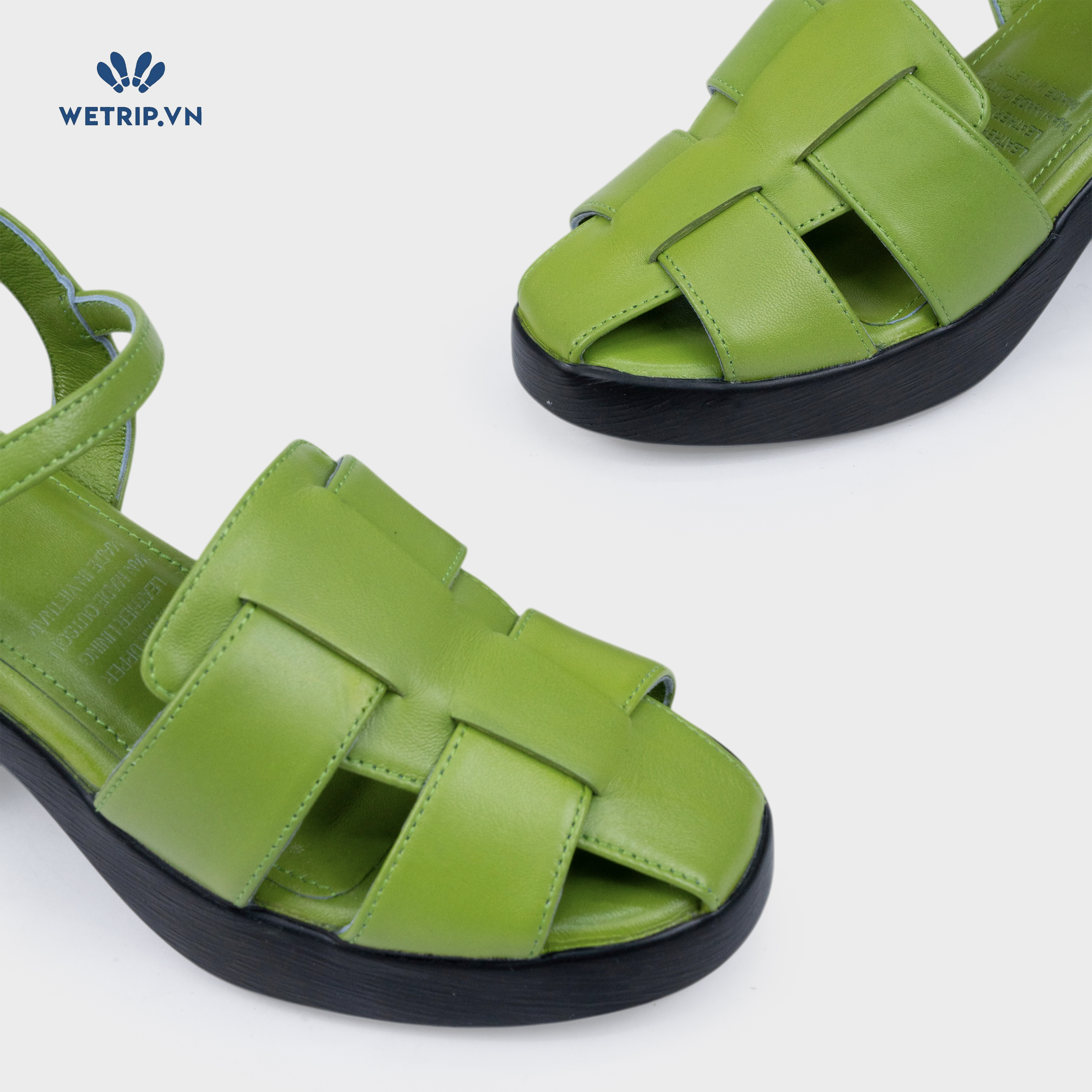 Sandal Cao Gót KUMOO ANISA Fisherman Sandal (Xanh Matcha - Vàng Nhạt) Mã SDCG-KUMO-010-D1