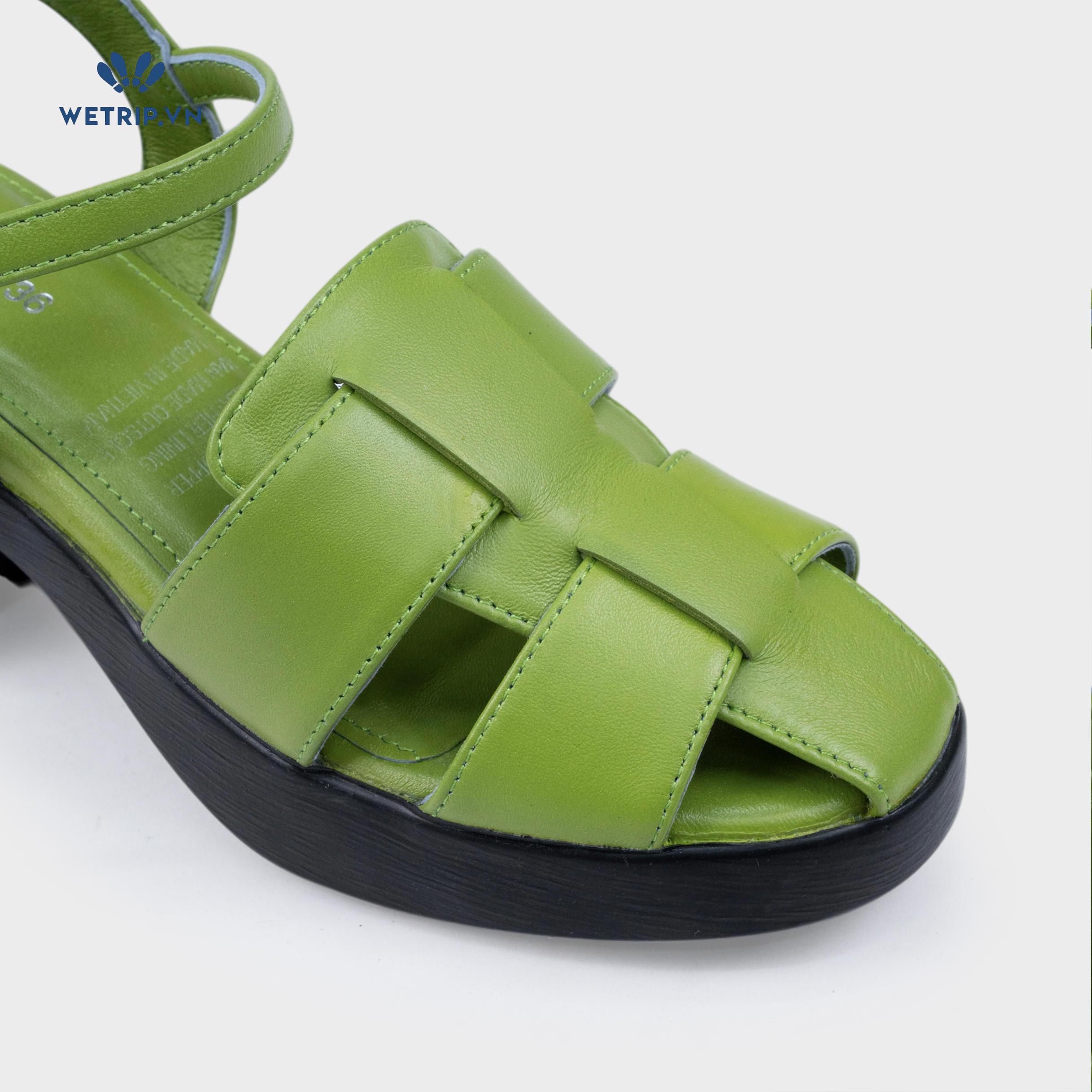 Sandal Cao Gót KUMOO ANISA Fisherman Sandal (Xanh Matcha - Vàng Nhạt) Mã SDCG-KUMO-010-D1
