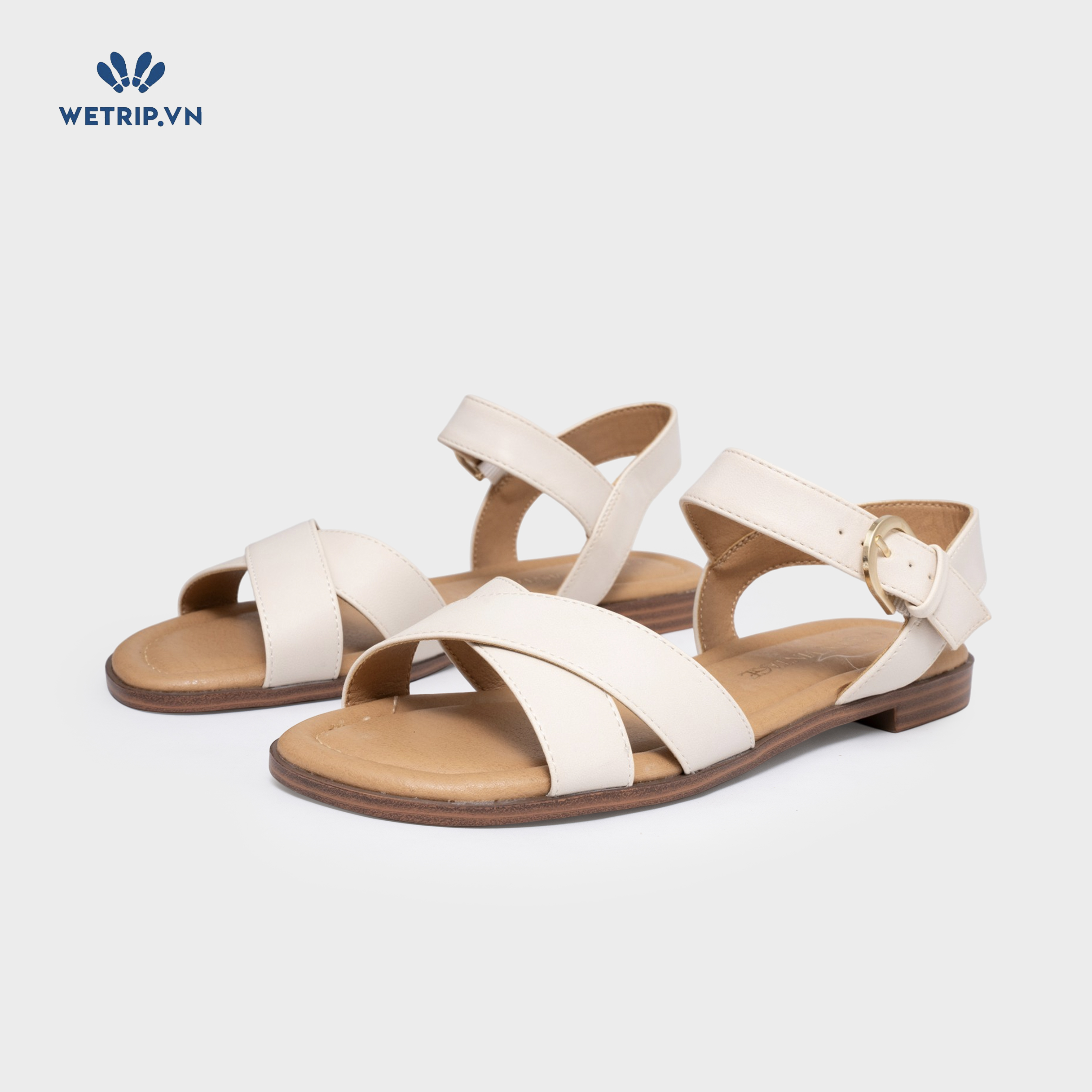 Sandal Crown Vintage (quai kem, đế nâu) Mã SD-CVT-004-C