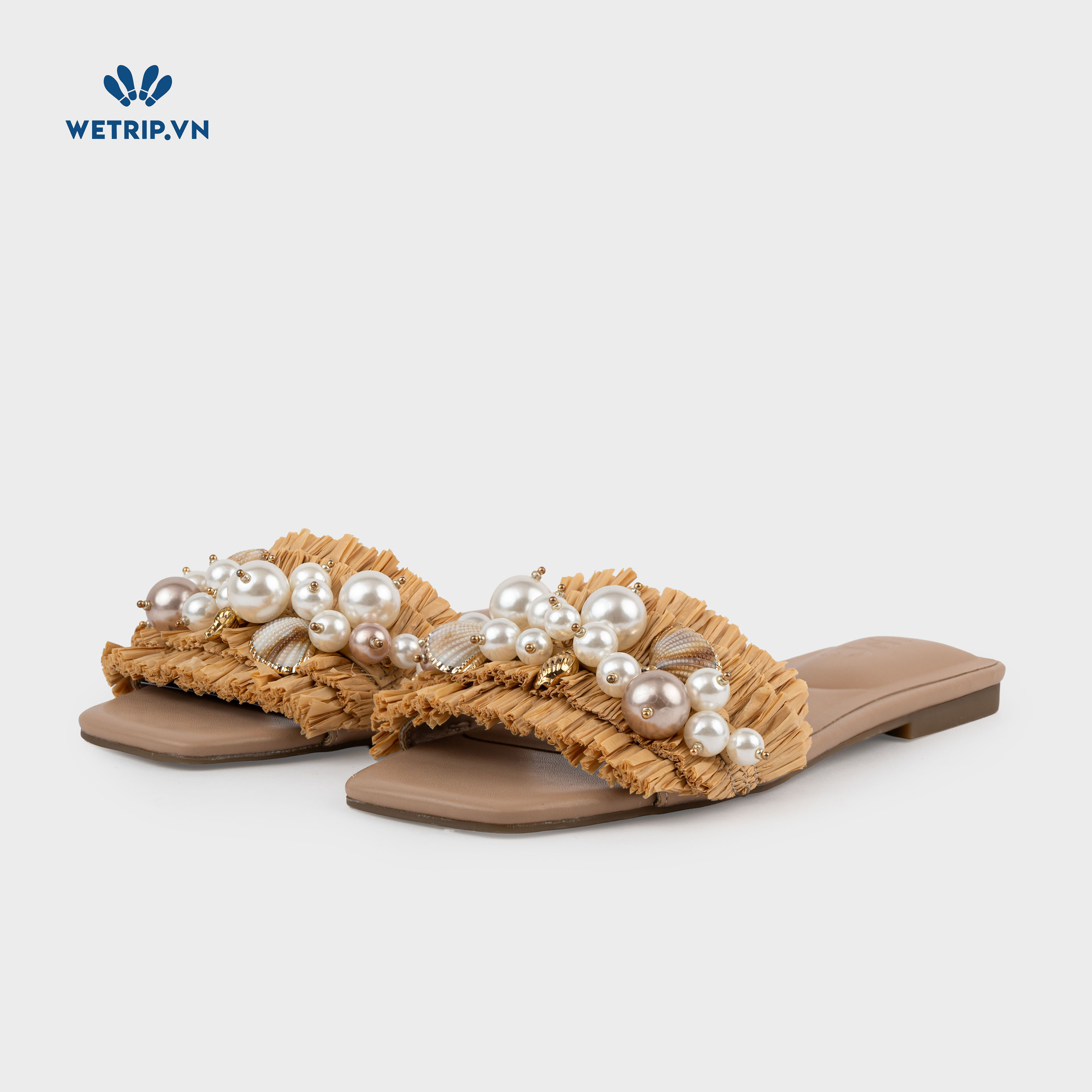 Sandal I.N.C (kem, quay đính ngọc) Mã SD-INC-005-A