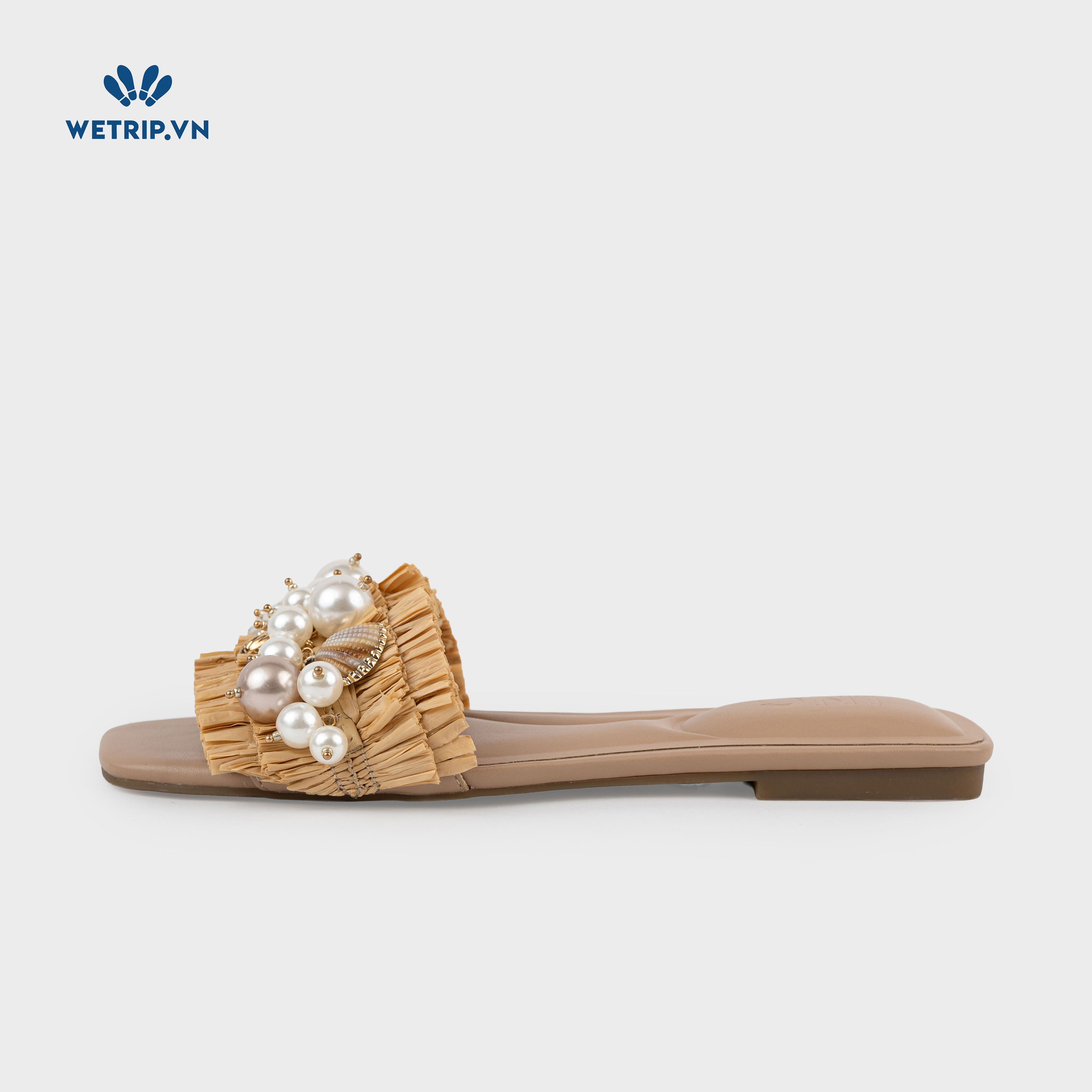 Sandal I.N.C (kem, quay đính ngọc) Mã SD-INC-005-A