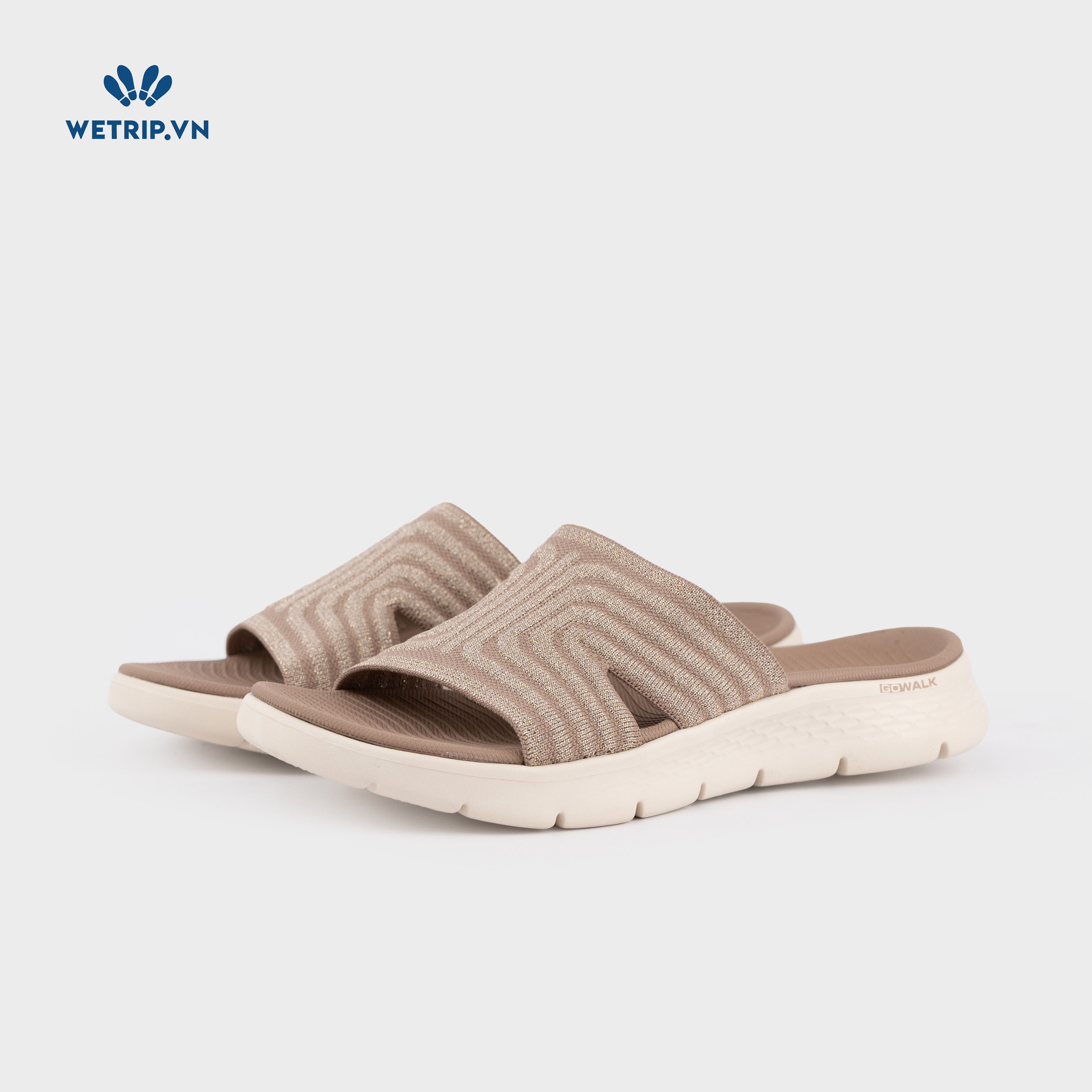 Sandal We_SKE (quai vải nâu, đế trắng) Mã SD-SKE-015-A