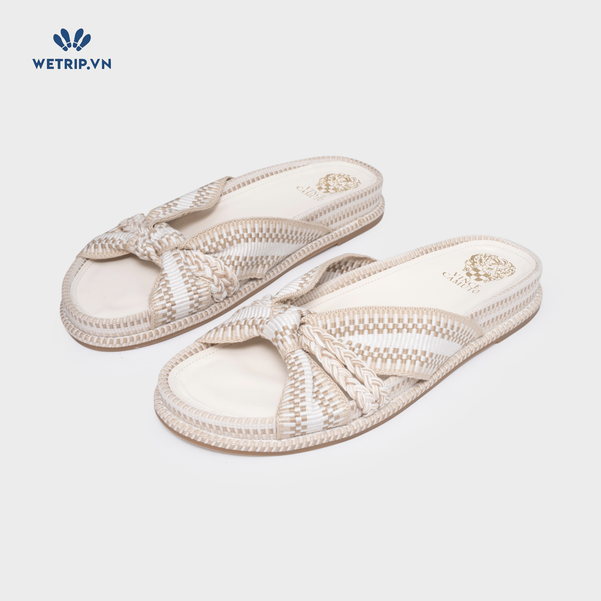 Sandal Vince Camuto (trắng pha nâu) Mã SD-VC-002-C