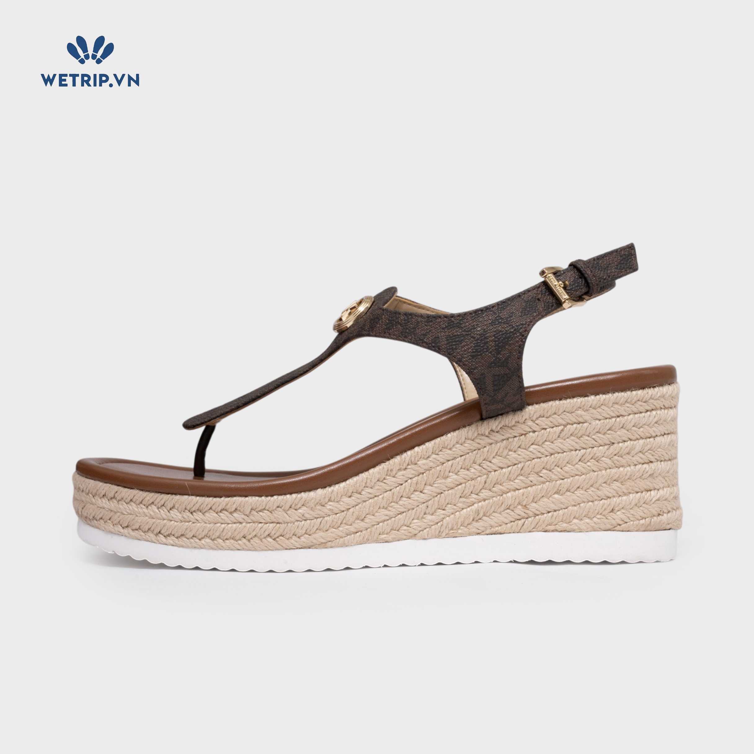 Sandal Xuồng Wetrip_MKs (da, nâu in chữ MK) Mã SDX-MK-018-C