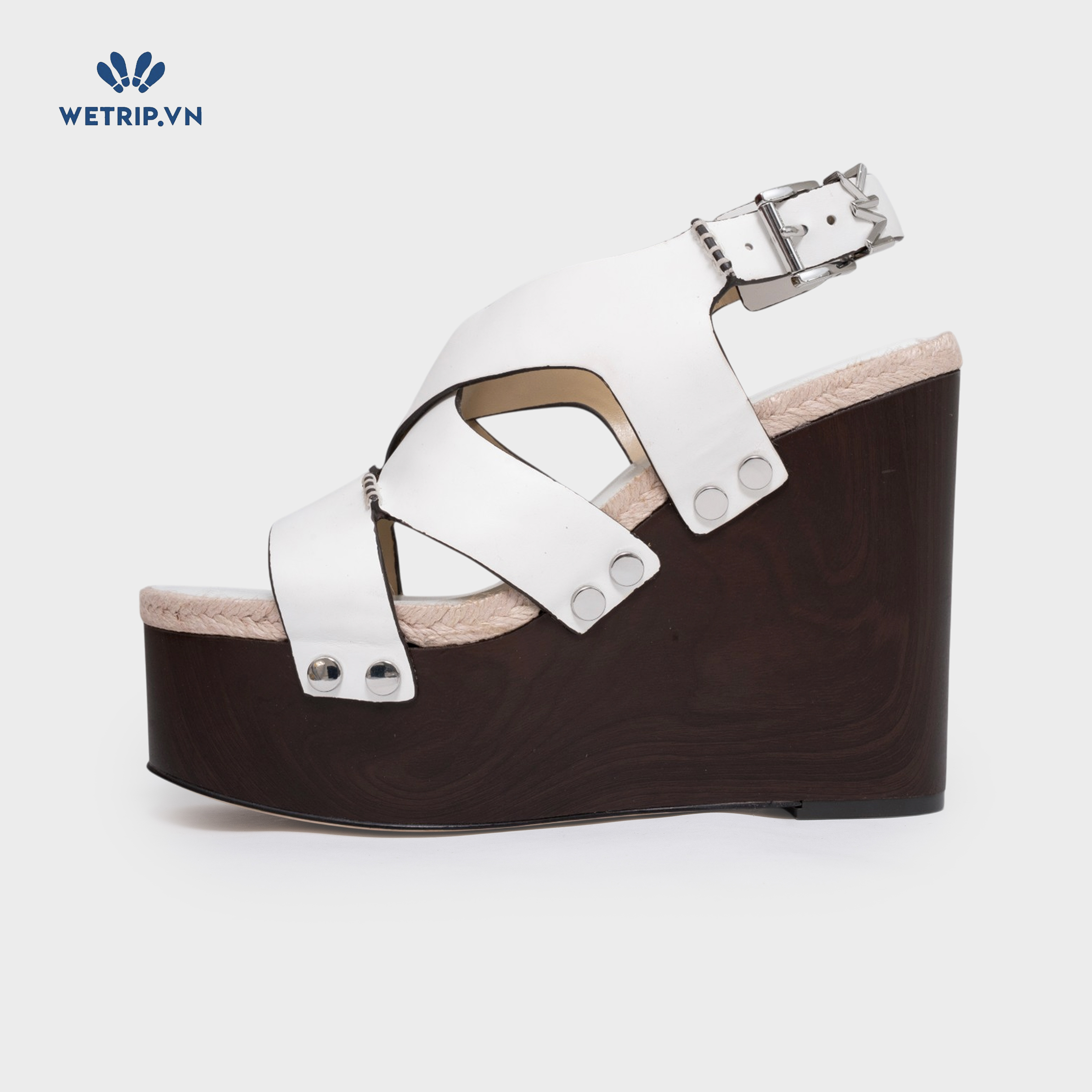 Sandal Xuồng Wetrip_MKs (trắng đế đen) Mã SDX-MK-019-C