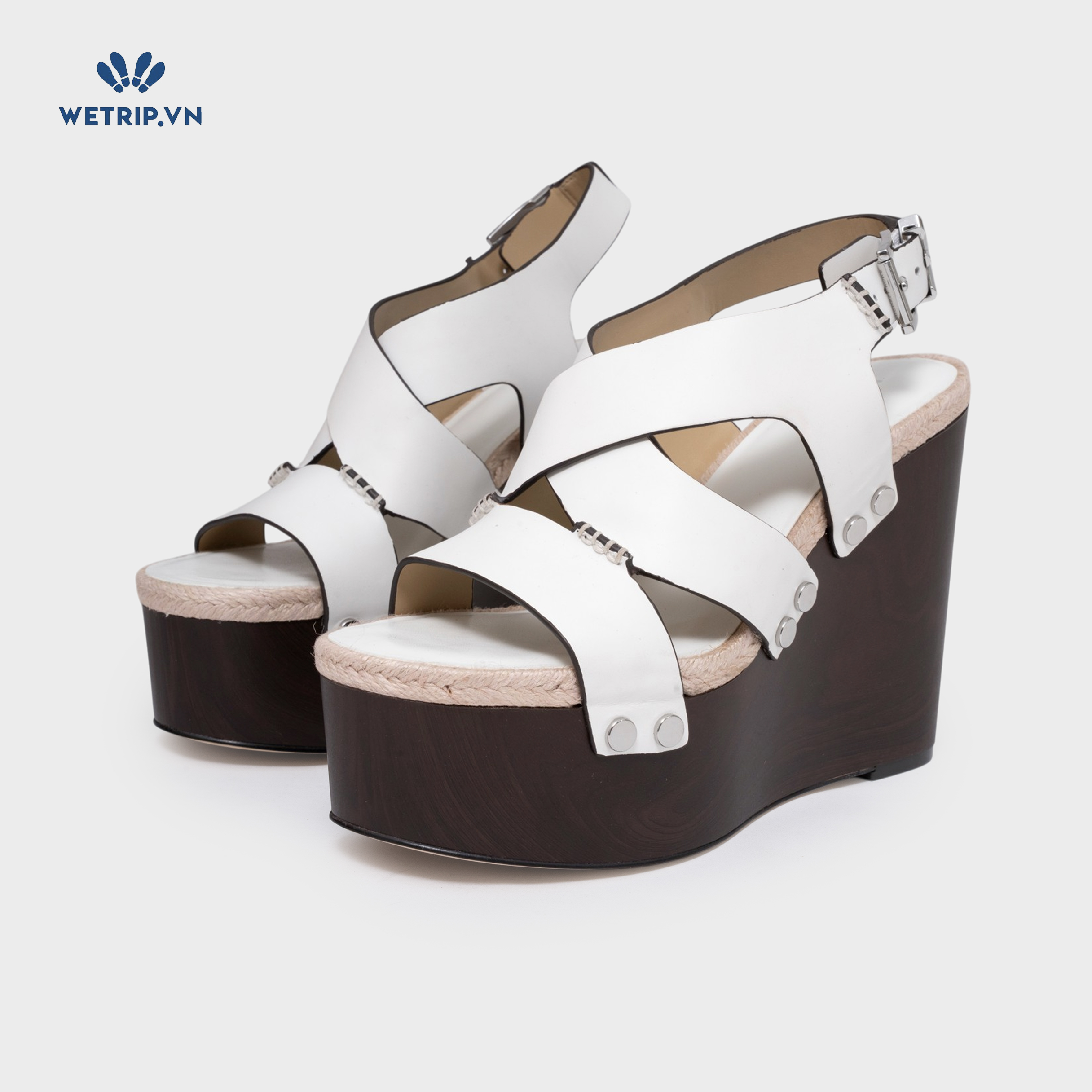 Sandal Xuồng Wetrip_MKs (trắng đế đen) Mã SDX-MK-019-C