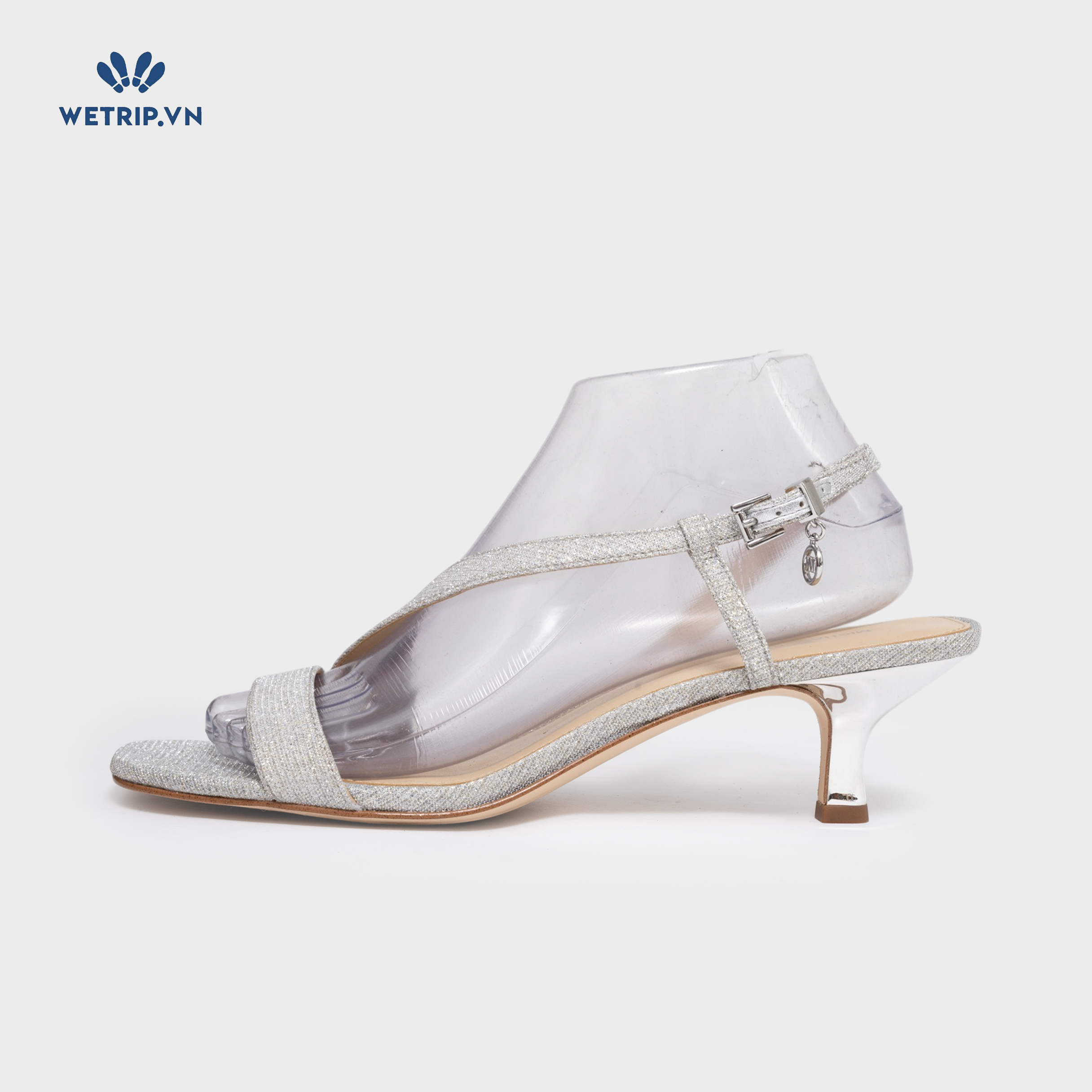 Sandals Cao Gót Wetrip_MKs (kim tuyến ánh bạc) Mã SDCG-MK-093-B