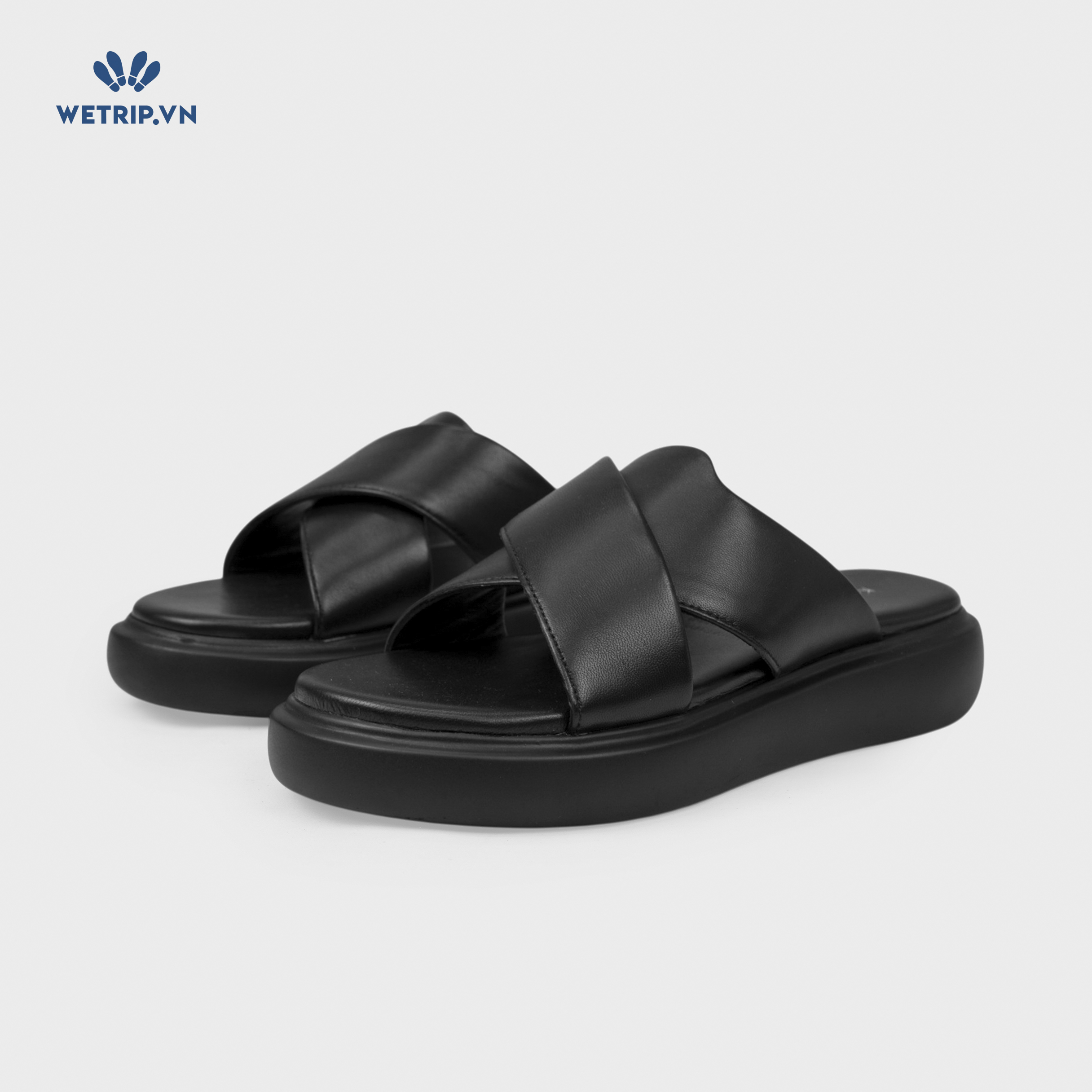 Sandals Kumoo Cross strap (Đen) Mã SD-KUMO-009-A
