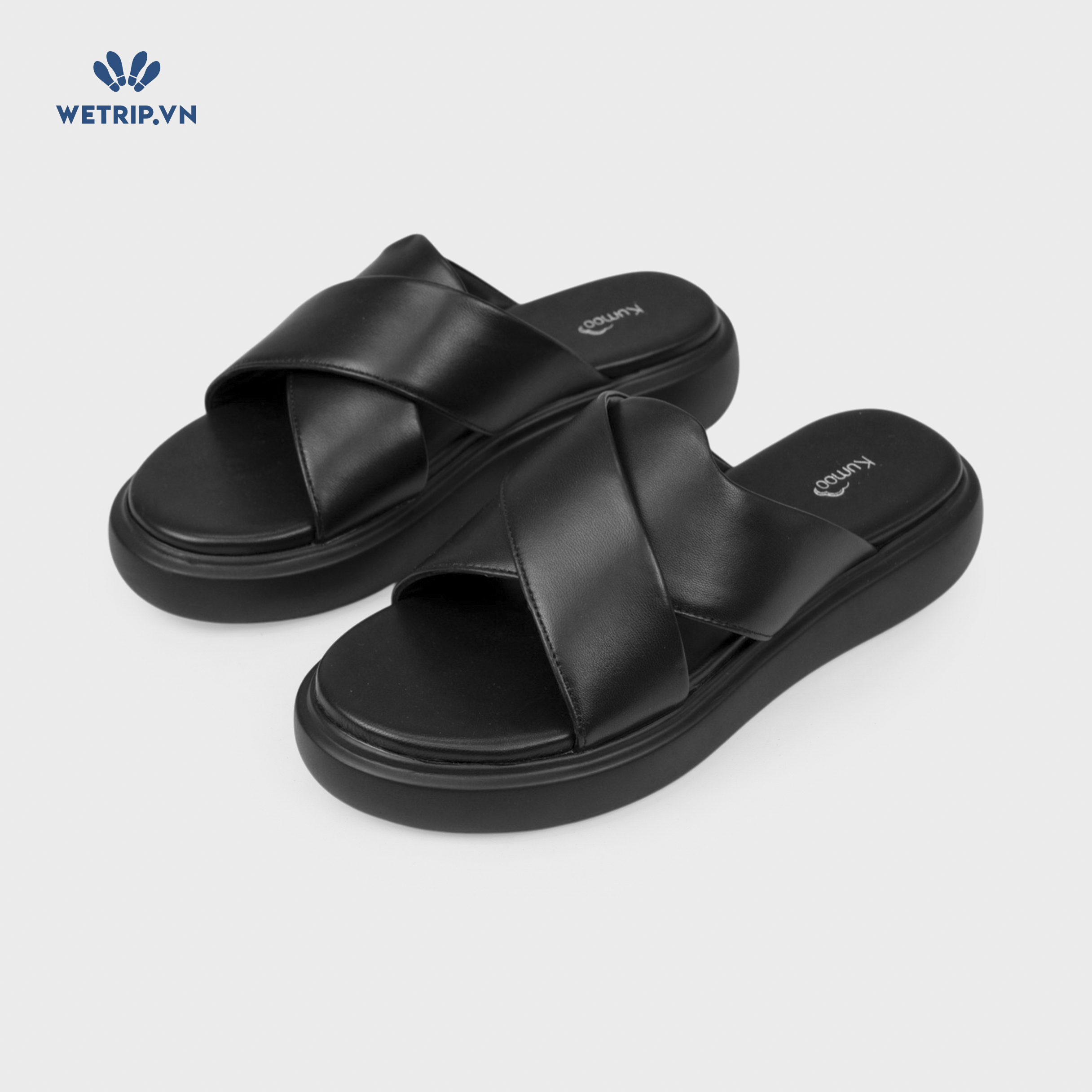 Sandals Kumoo Cross strap (Đen) Mã SD-KUMO-009-A