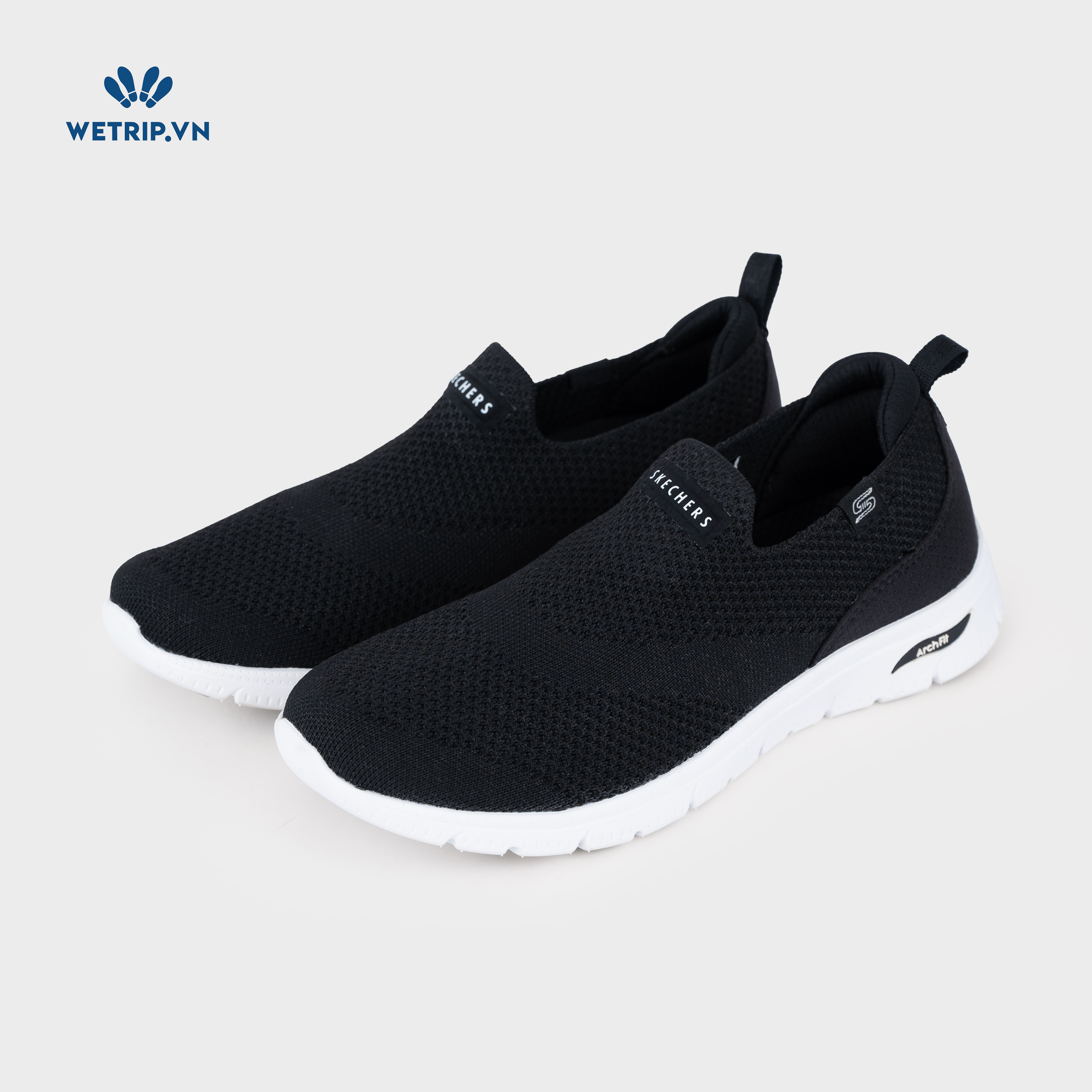 Slipon We_SKE (Vải chun đen, đế trắng) Mã SLO-SKE-020-A1