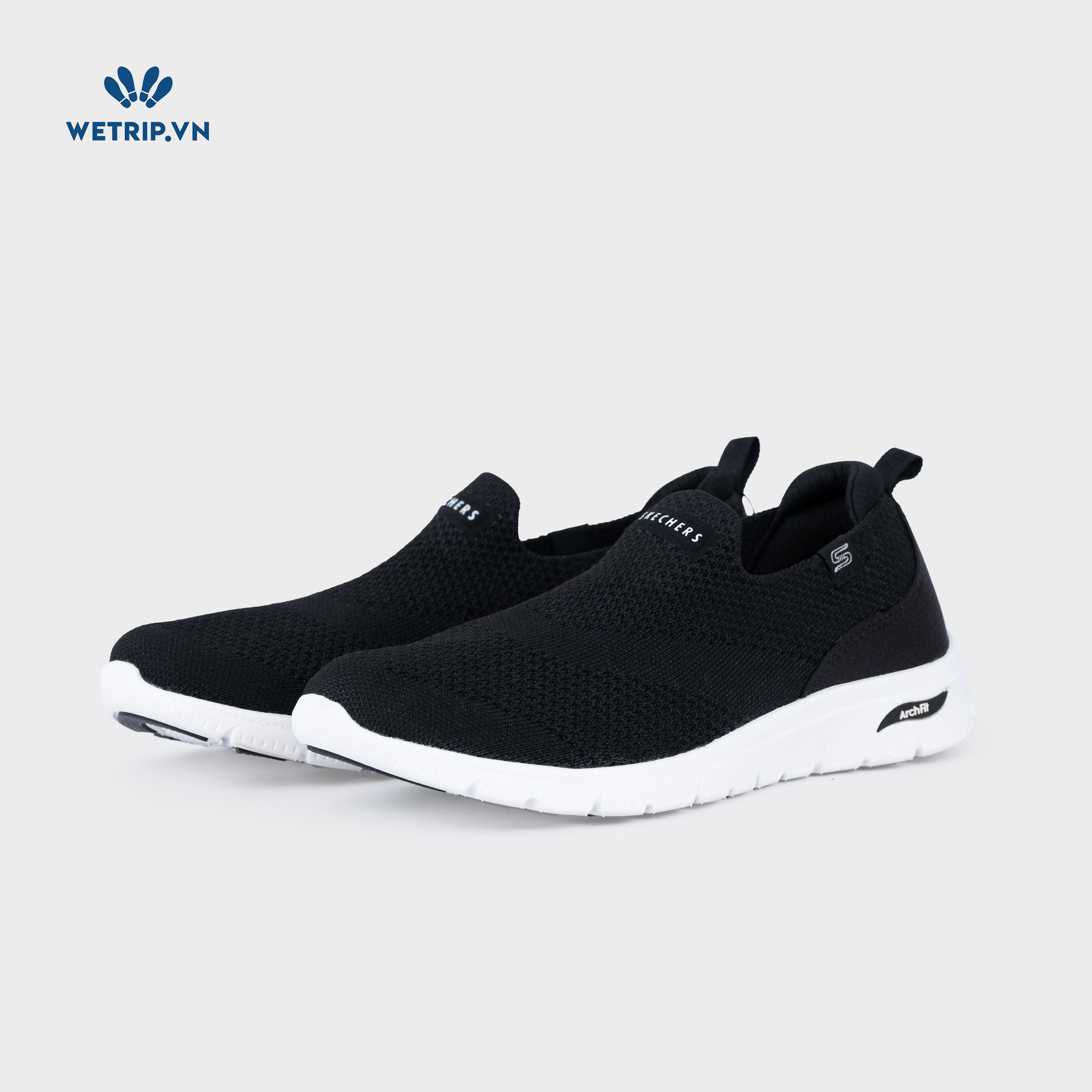 Slipon We_SKE (Vải chun đen, đế trắng) Mã SLO-SKE-020-A1