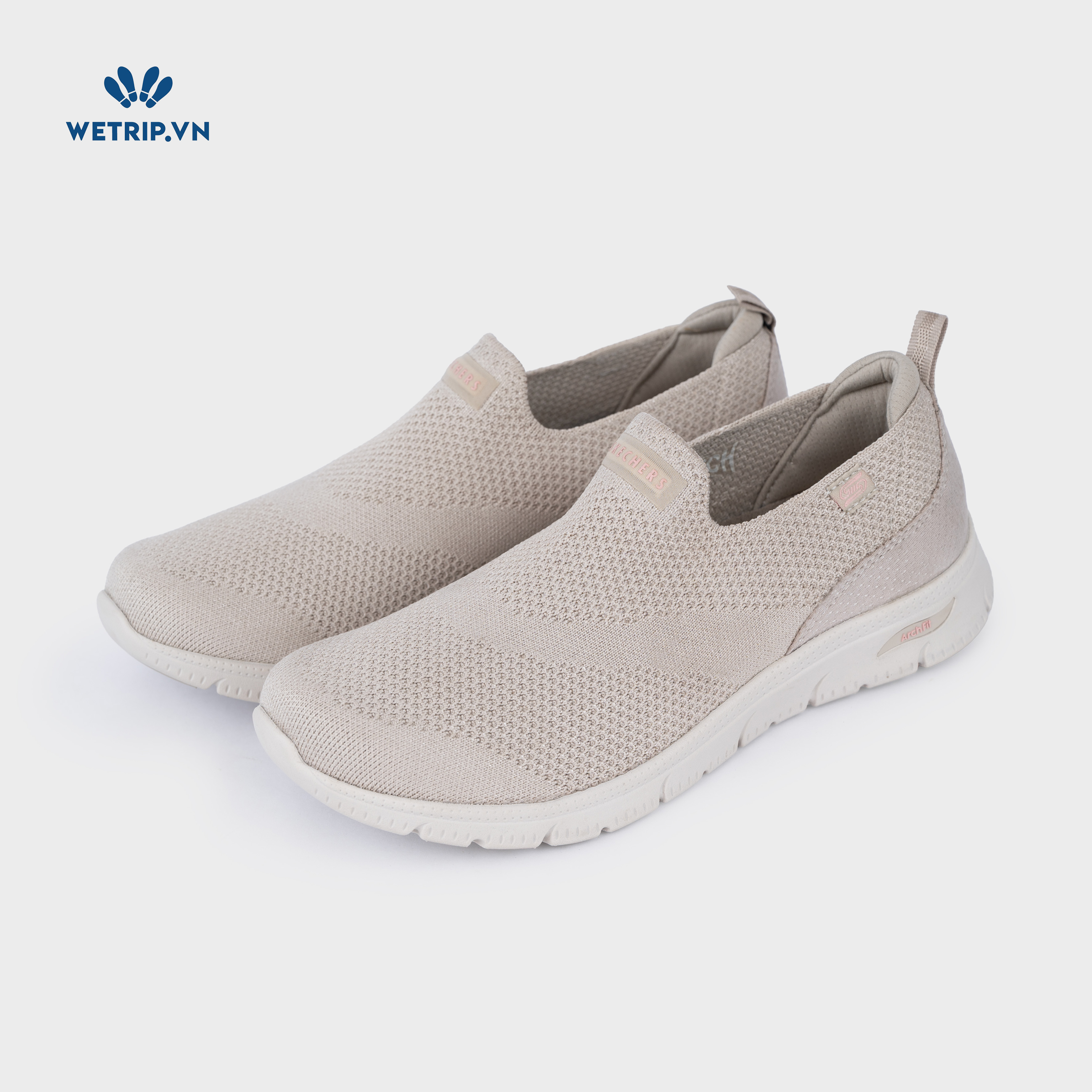 Slipon We_SKE (Vải chun kem đậm) Mã SLO-SKE-020-F