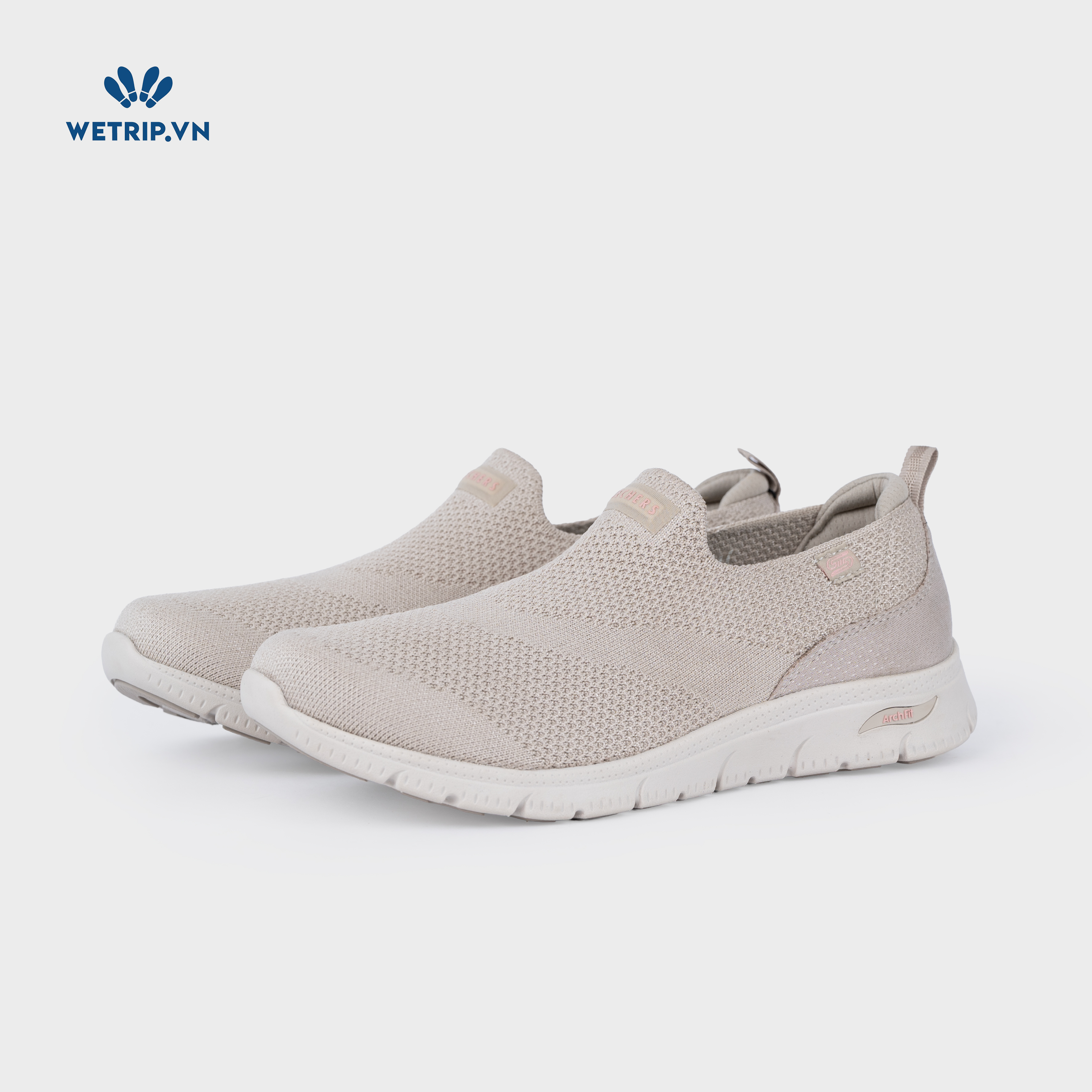 Slipon We_SKE (Vải chun kem đậm) Mã SLO-SKE-020-F