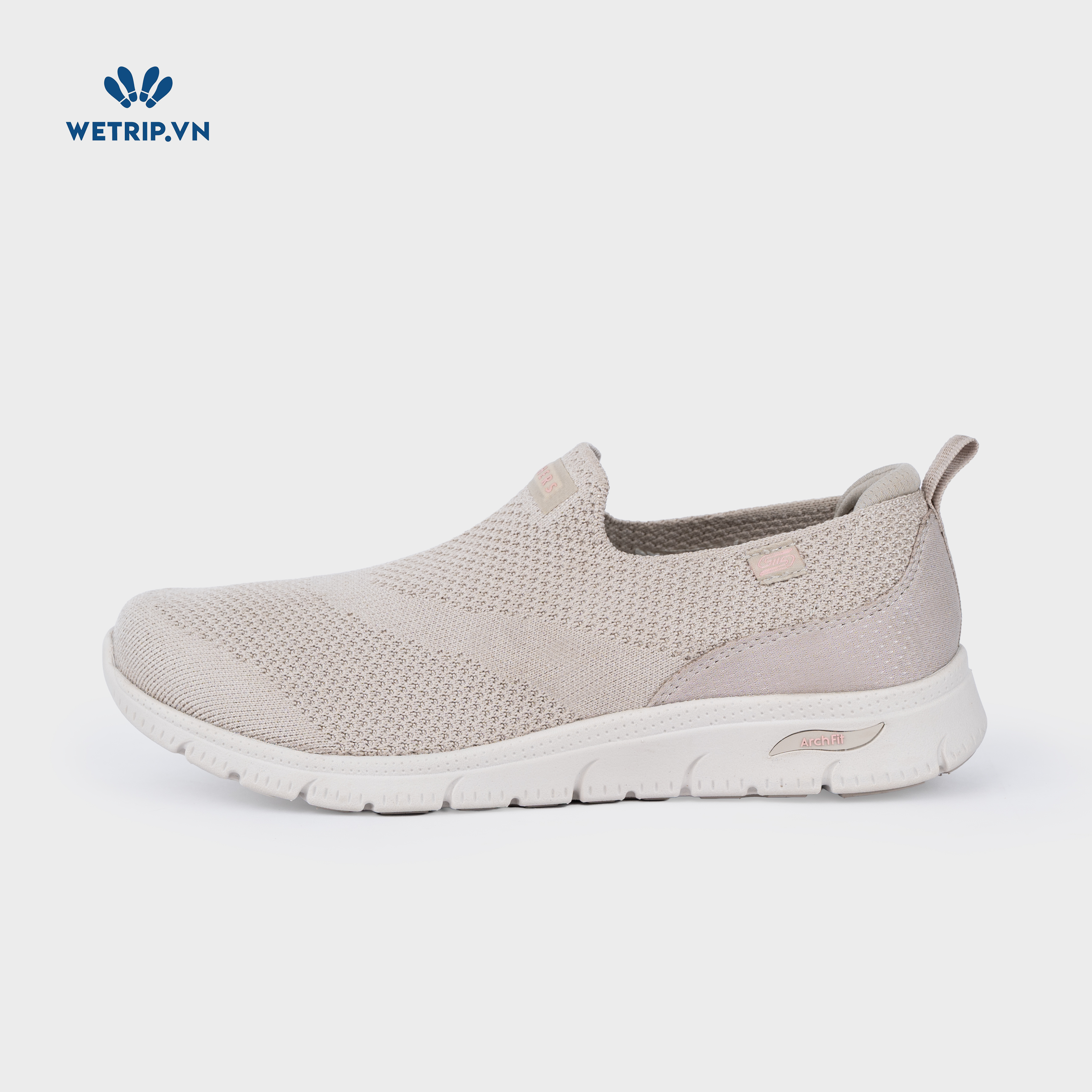 Slipon We_SKE (Vải chun kem đậm) Mã SLO-SKE-020-F
