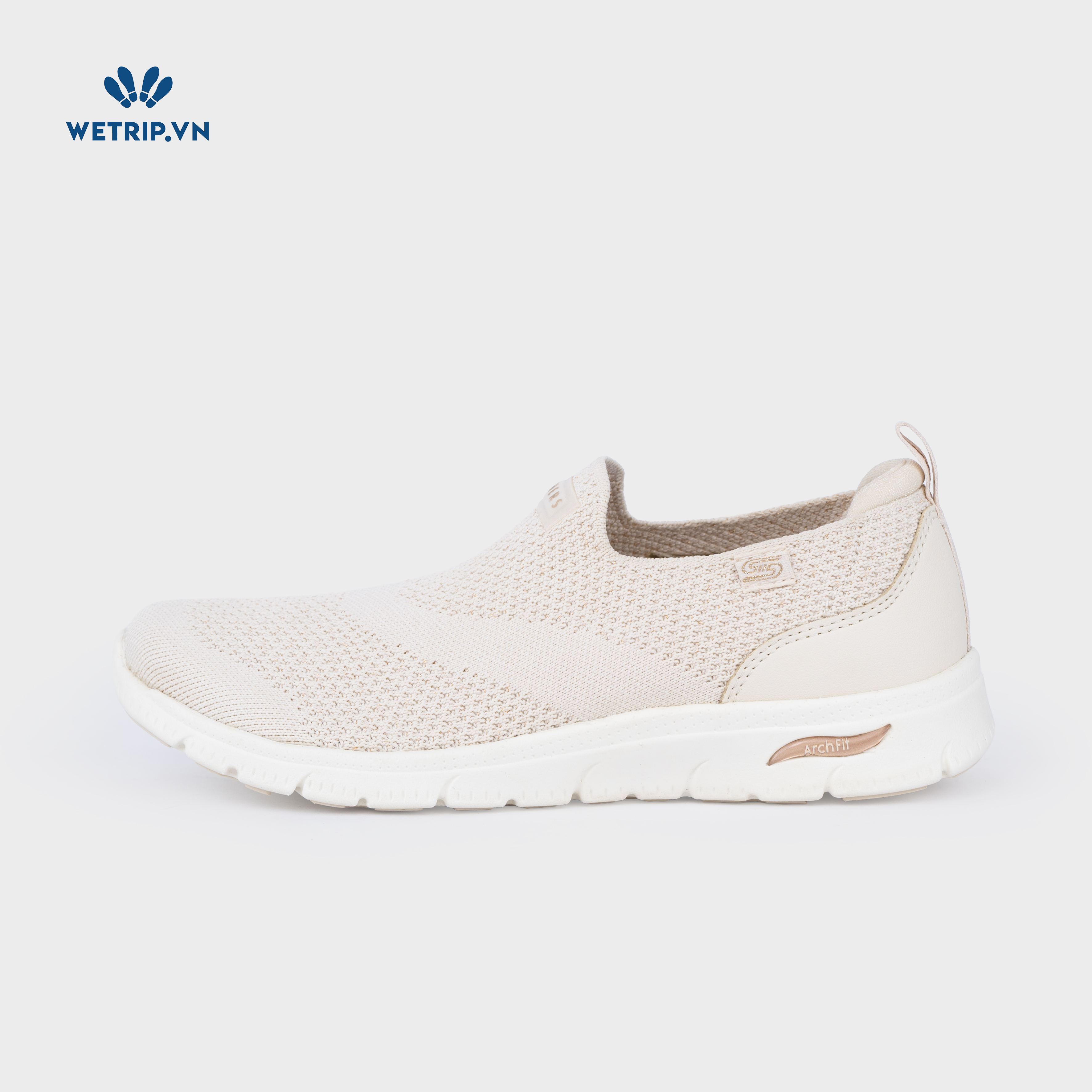 Slipon We_SKE (Vải chun kem nhạt) Mã SLO-SKE-020-G