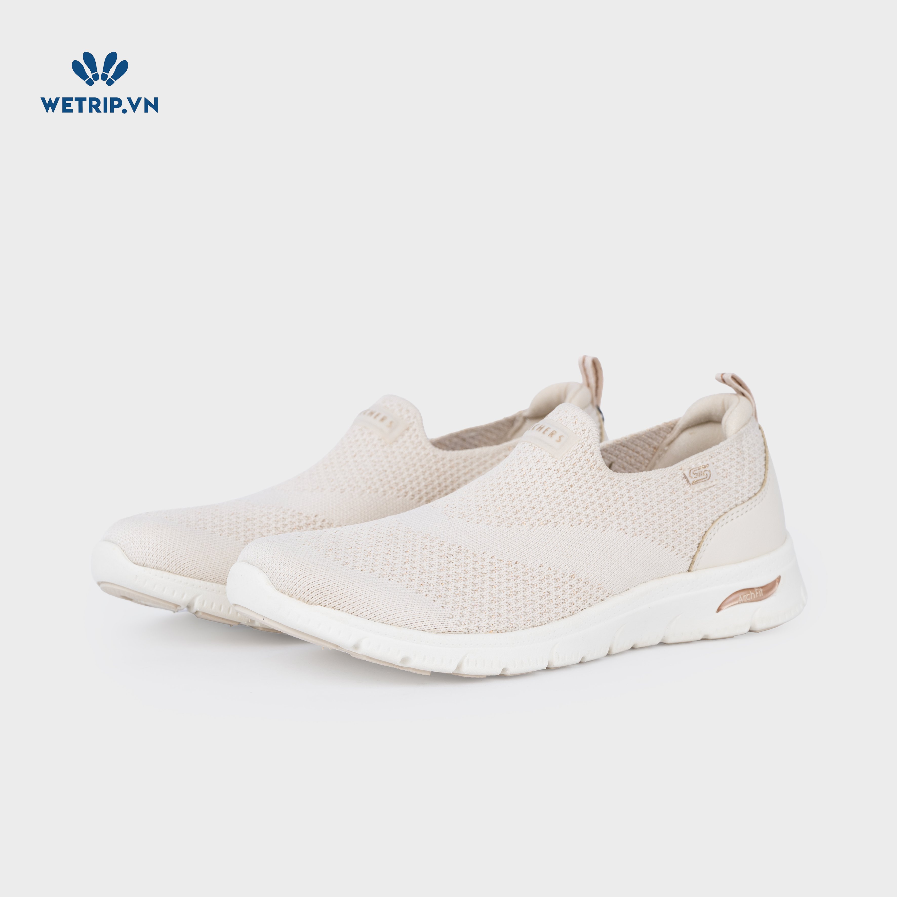 Slipon We_SKE (Vải chun kem nhạt) Mã SLO-SKE-020-G
